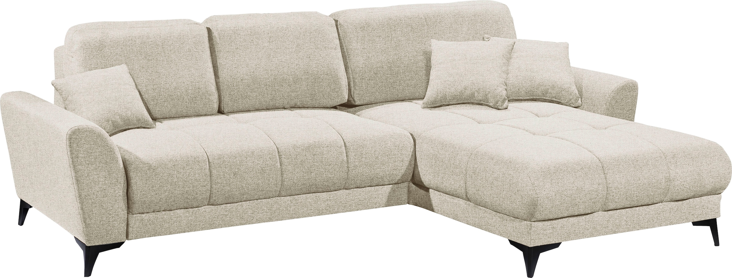 ED EXCITING DESIGN Ecksofa »Bern L-Form«, mit Bettfunktion, Bettkasten & 3 Zierkissen