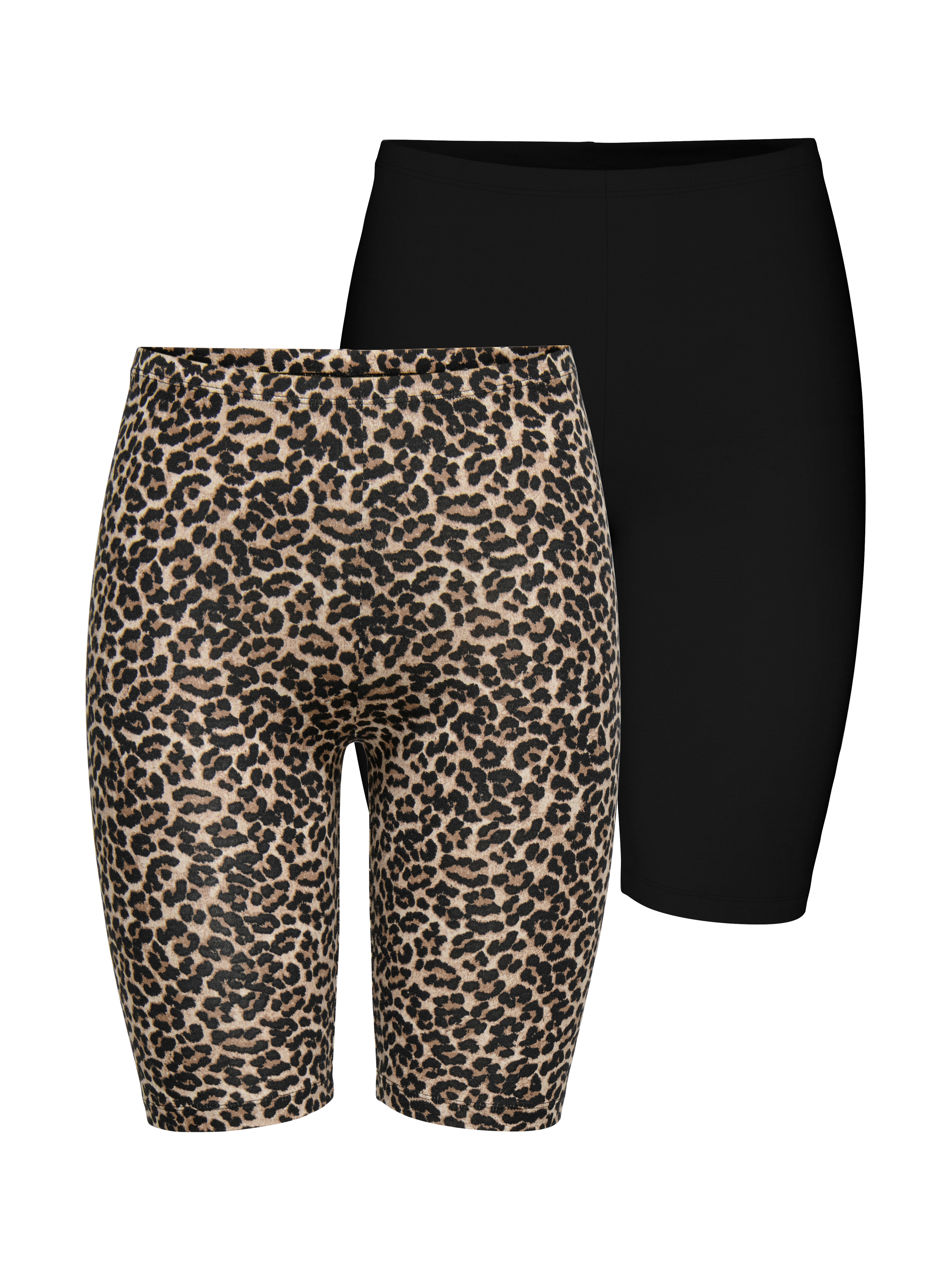ONLY Radlerhose "ONLLIVE – Bikershorts im Doppelpack mit elastischem Bund" modisch, Jersey, slim fit, Baumwollmischung