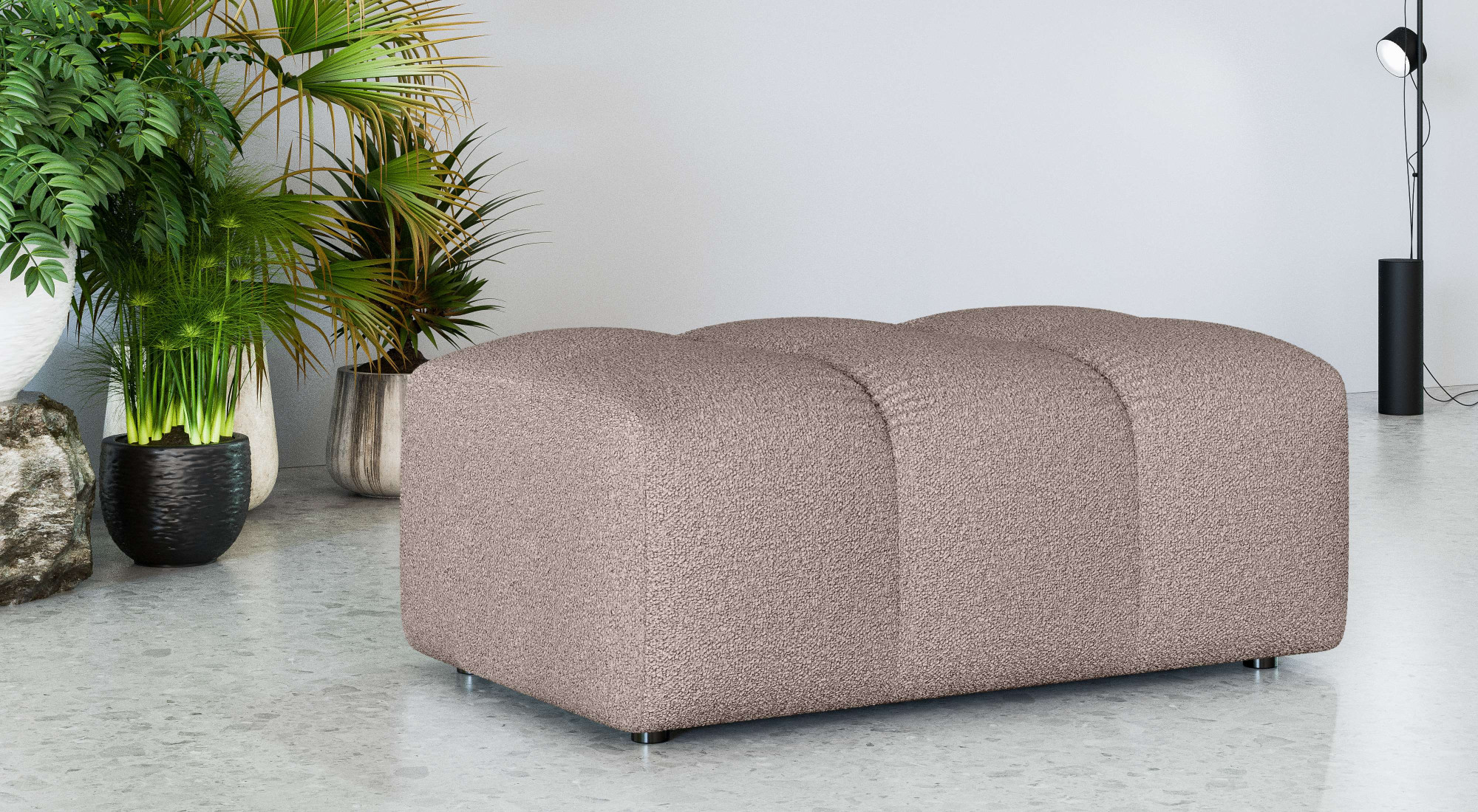 OTTO home Polsterhocker "TUURE Sitzhocker, Bubble-Optik, Maße B/T/H: 124/80/46 cm" moderne Steppung, hoher Sitzkomfort und modernes Design