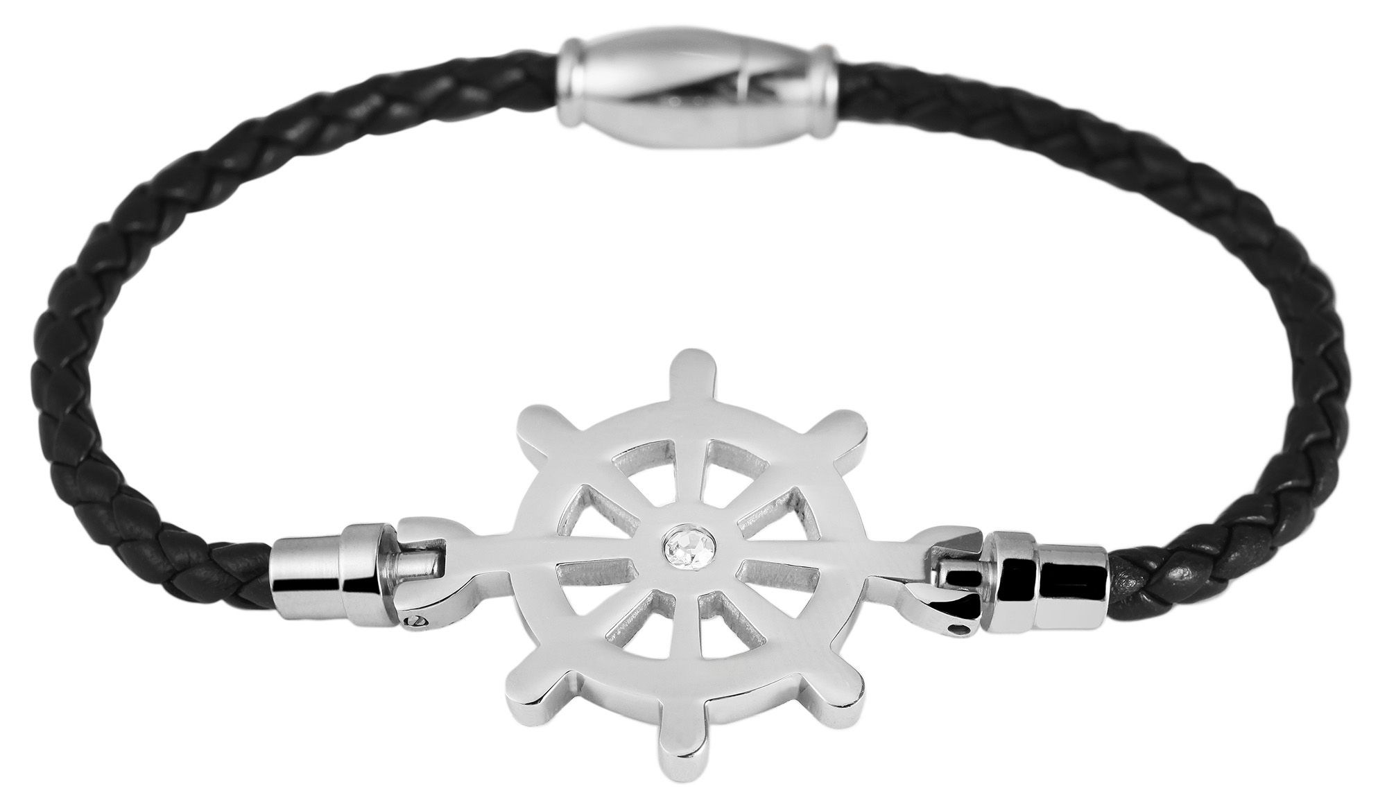 Armband ADELIA´S "Damen Armband – Textilarmband aus Leder 18 cm", schwarz, Armbänder, Damen, 18cm, Leder, Armband, Zum Verschenken – ideal zum Jubiläum