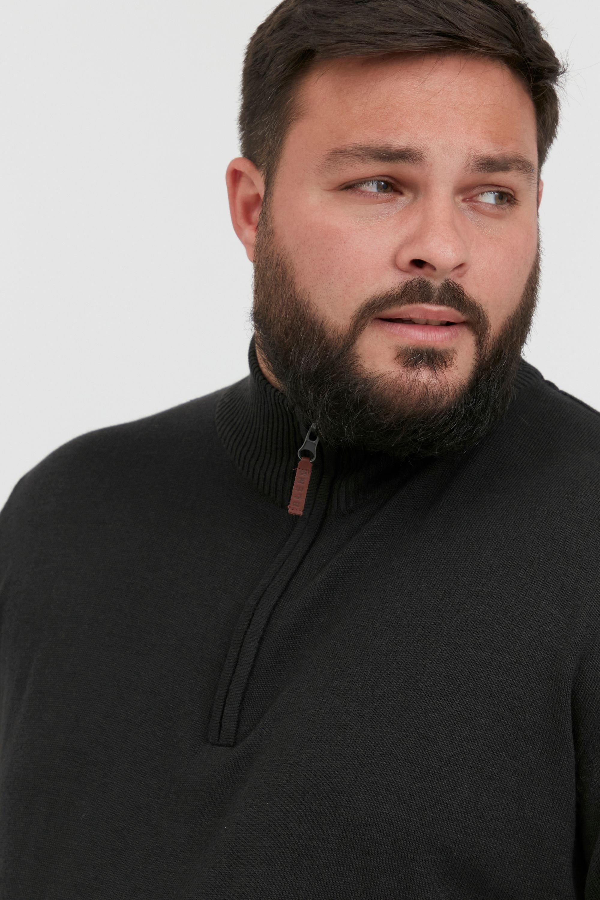 Blend Strickpullover »BHRobin Big & Tall« Strickpullover mit Leder-Patch in großen Größen