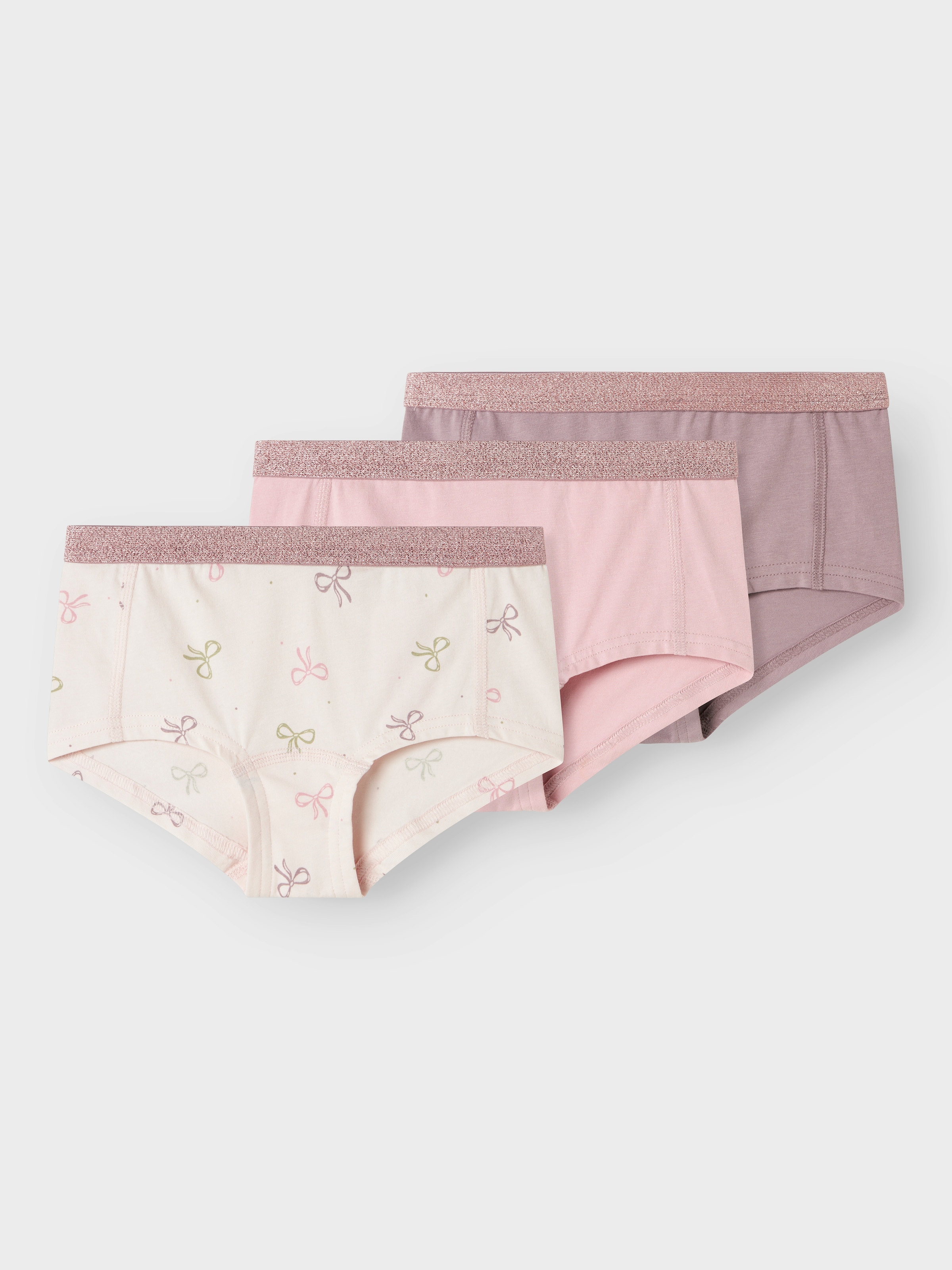 Name It Panty »NKFHIPSTER 3P BARELY PINK BOW NOOS«, (Packung, 3 St.)