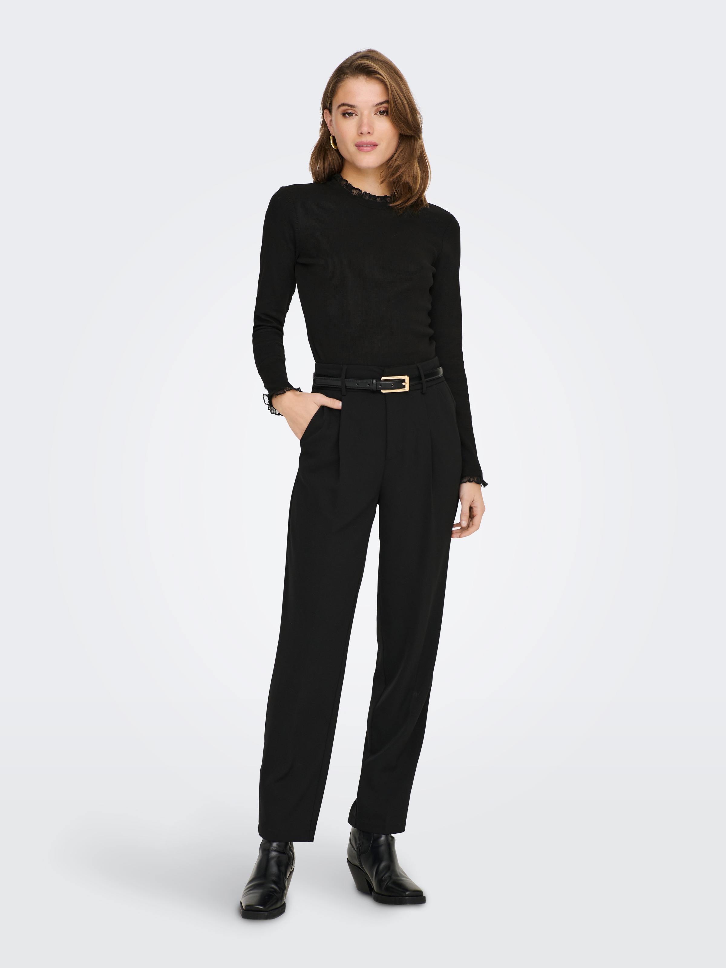 ONLY Langarmshirt »ONLLESLIE L/S LACE MIX TOP JRS«