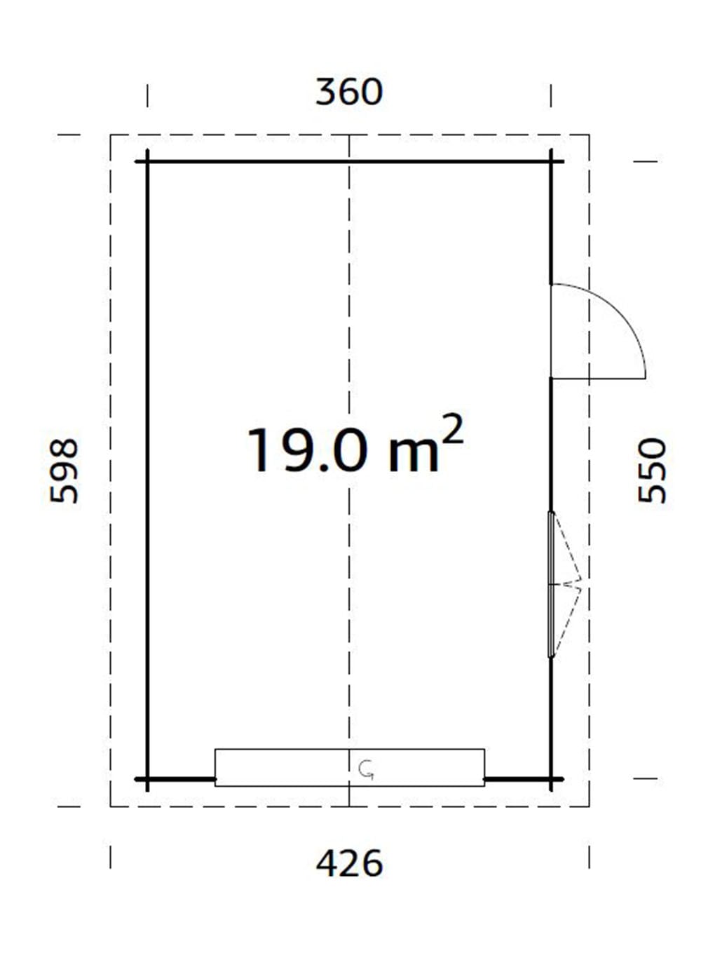 Palmako Garage »Roger, mit Sektionaltor« BxTxH: 426x598x276 cm