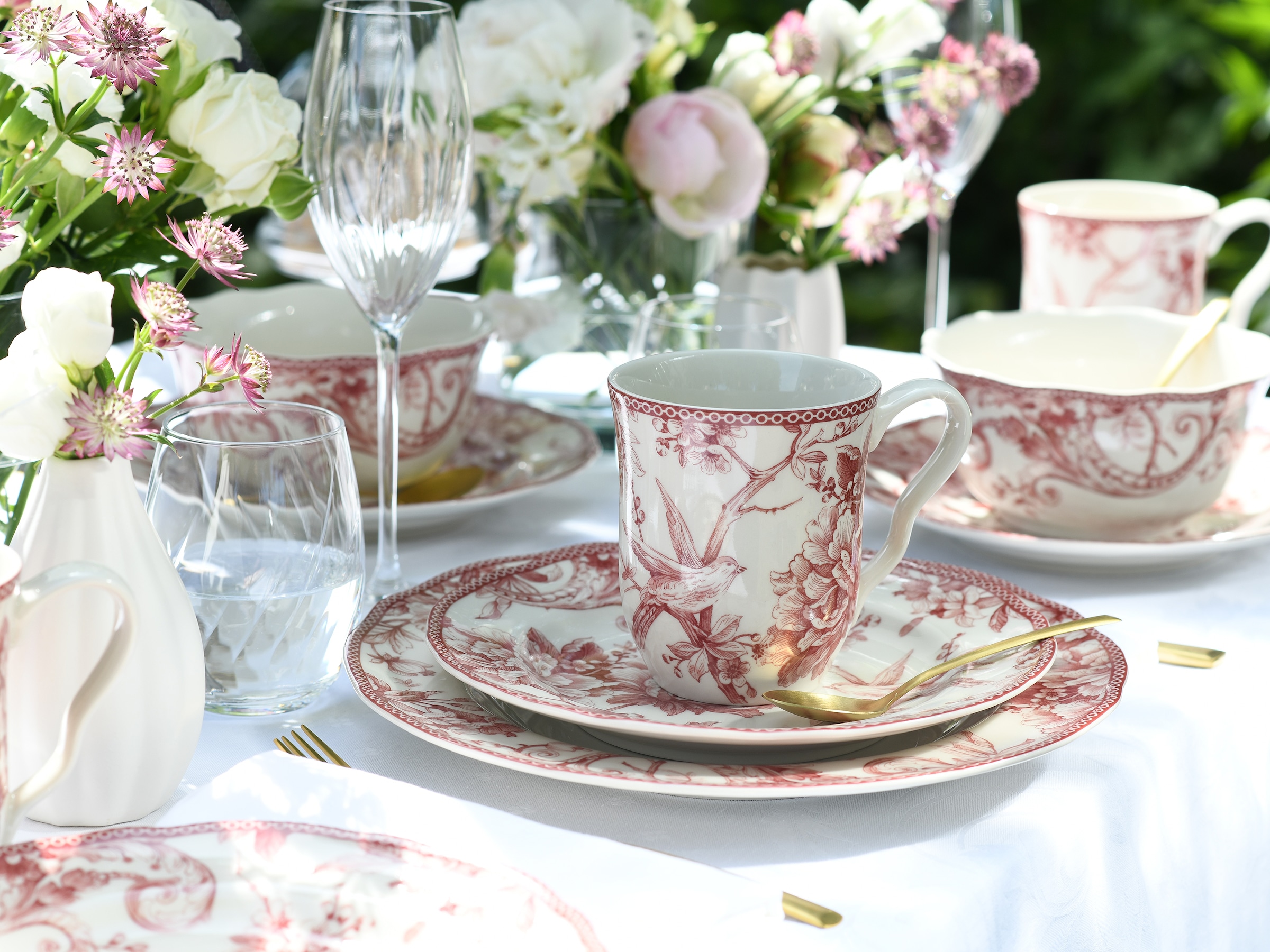 CreaTable Kombiservice »Adelaide, Service 16-tlg.« Nostalgischer Vintage Dekor, Elegante Form