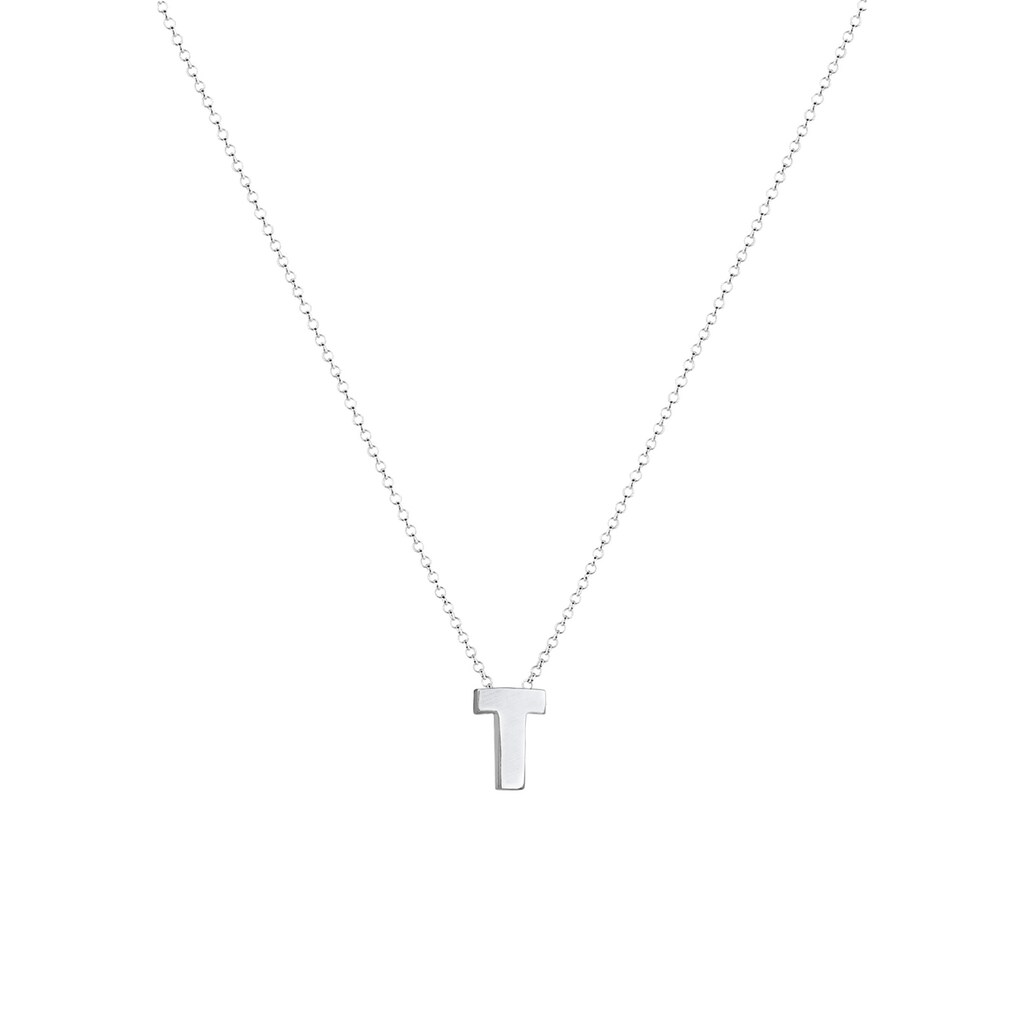 Elli Kette mit Anhänger »Buchstabe T Initialen Trend Minimal 925 Silber«