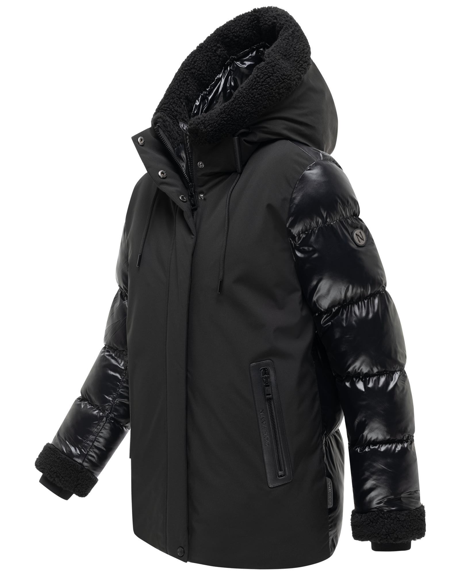 Navahoo Winterjacke »Herzschmelz 14« mit Kapuze Warme Damen Jacke mit Teddy-Kunstfell Details