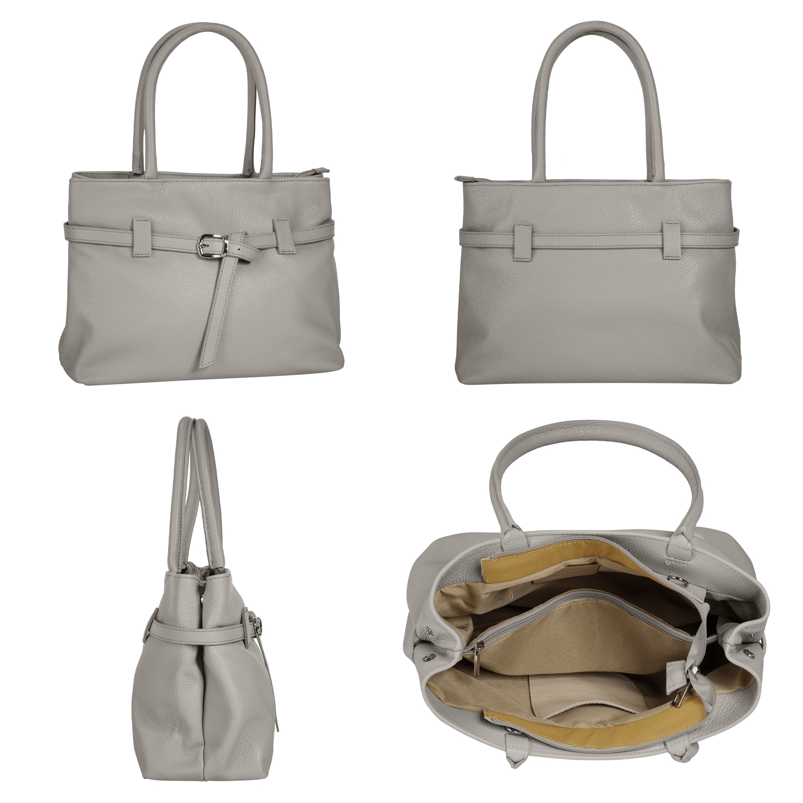 Cluty Henkeltasche, echt Leder, Made in Italy