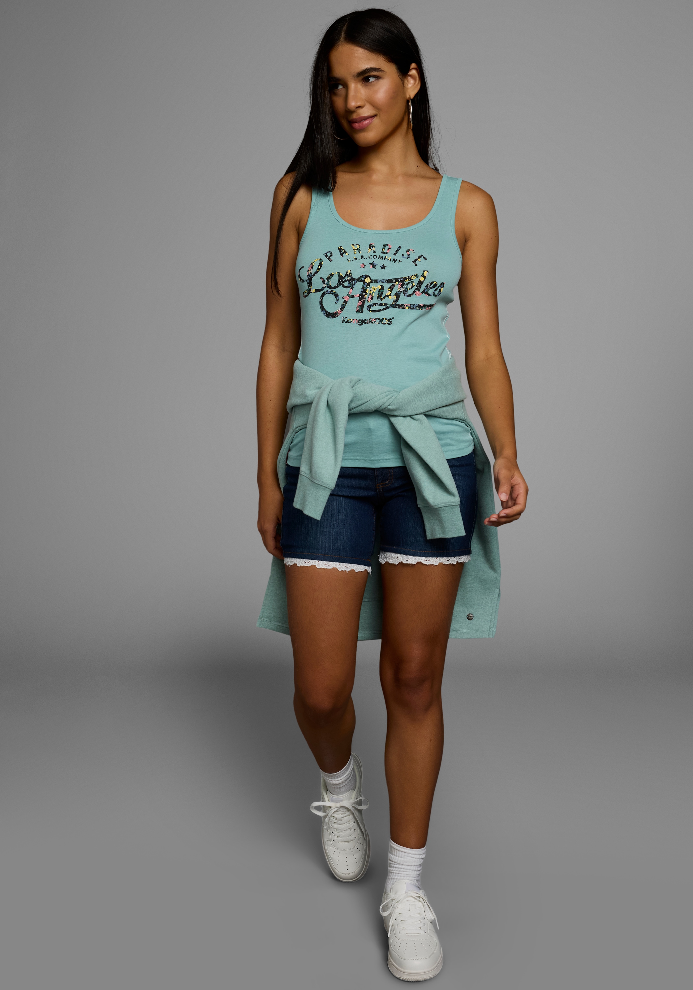 KangaROOS Tanktop, mit blumigem Puff-Print