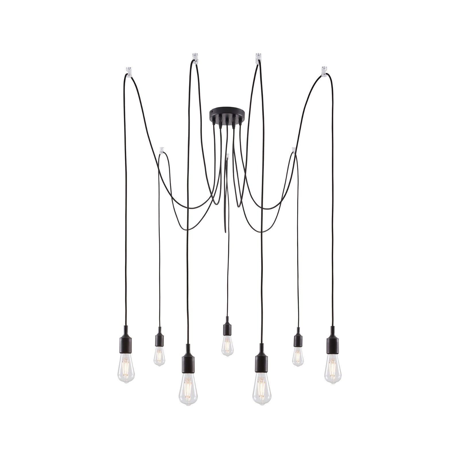 Paulmann Pendelleuchte »Neordic Ketil max.7x60W Schwarz 230V Silikon/Metall«, 7 flammig, Leuchtmittel E27 | ohne Leuchtmittel, E27