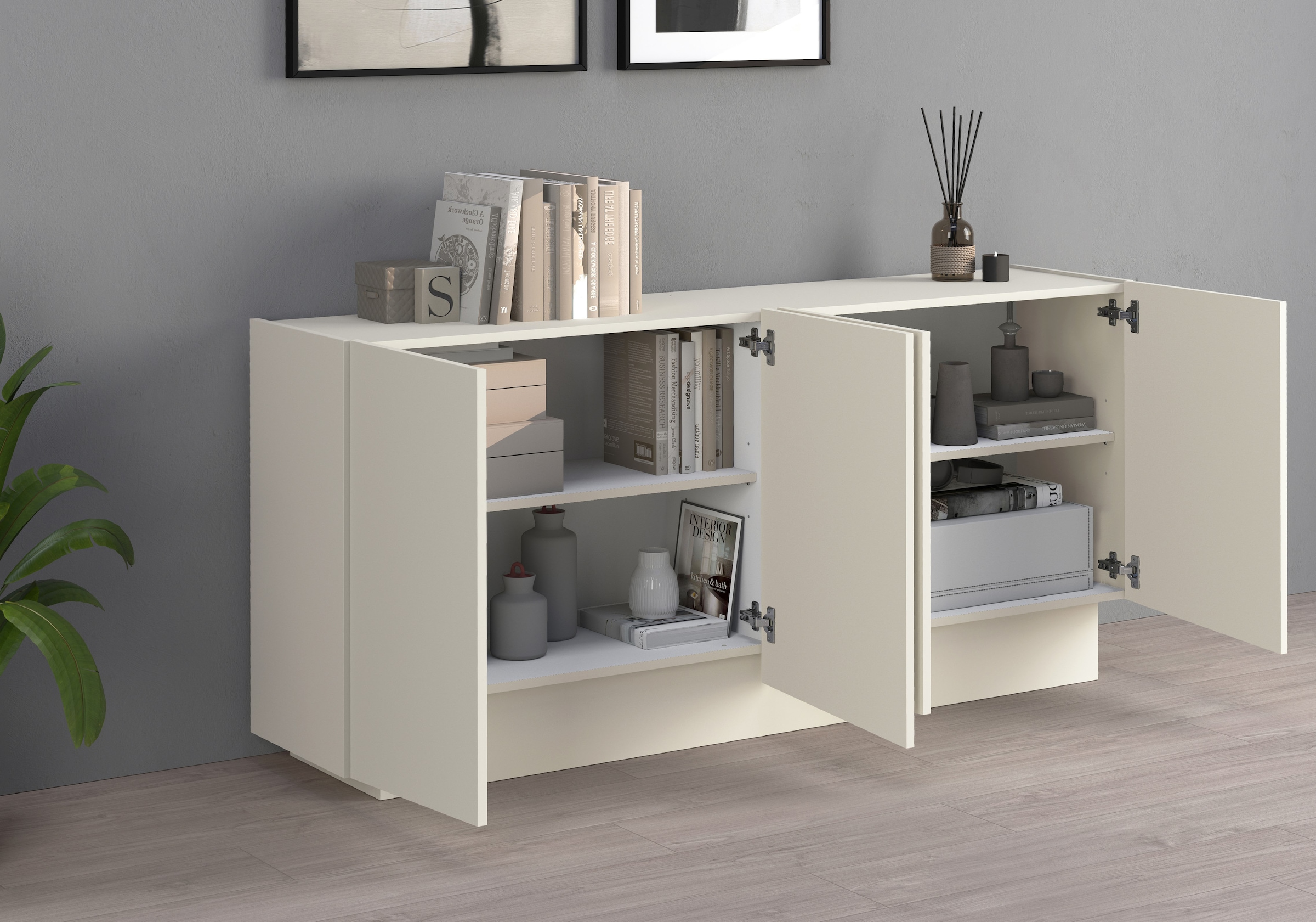 INOSIGN Sideboard »VELA, Sideboard, Breite 160 cm, Design mit schrägen Türen«, (1 St.), Made in Italy, Maße-B/T/H: 160x35x75,Sideboard, Anrichte, Kommode