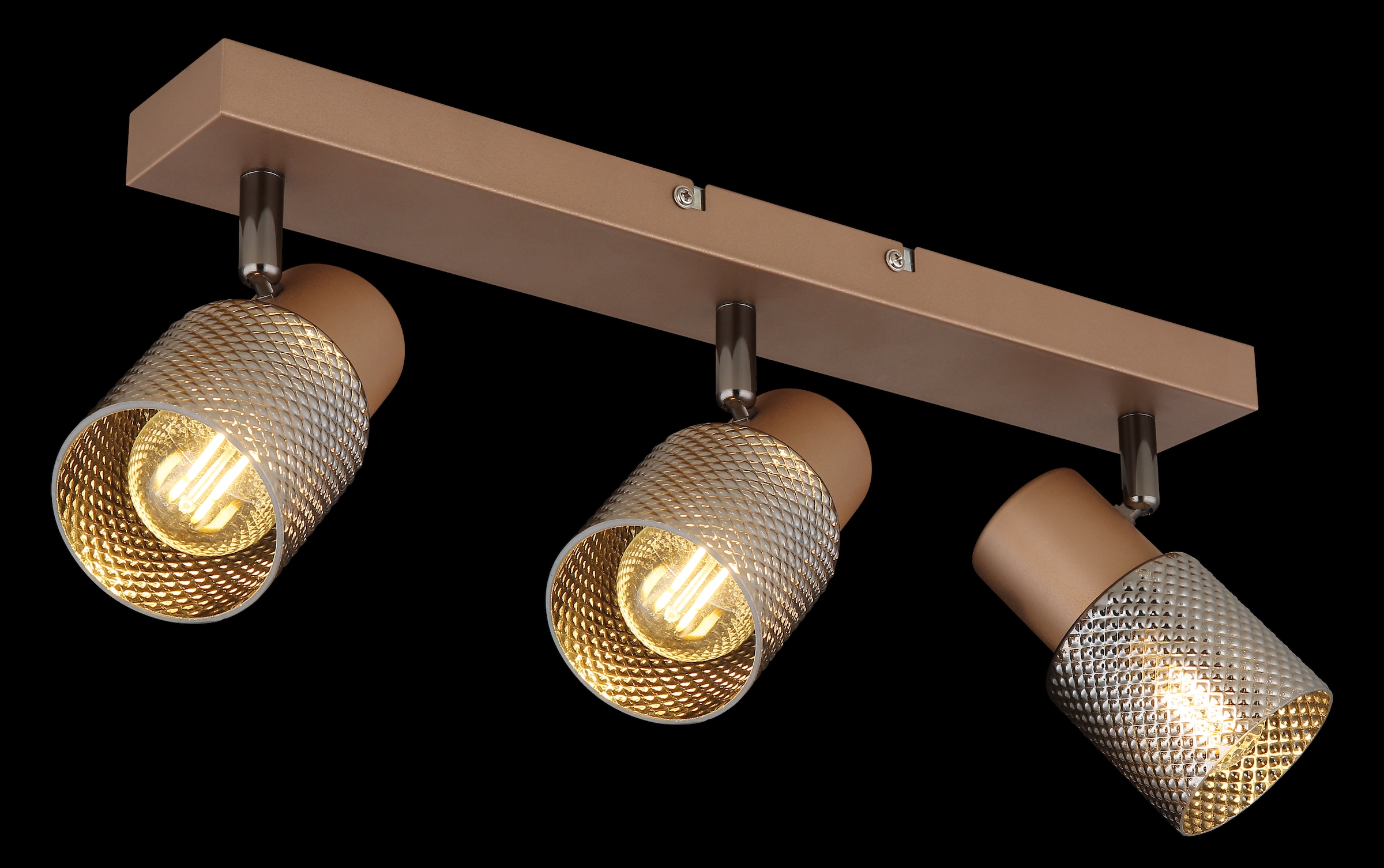 GLOBO LIGHTING Deckenstrahler »SATELLA«, Leuchtmittel E14 | ohne Leuchtmittel, Deckenspot/kaffeefb./Glas kupferfarben/Kristalleffekt/Flur/Wohnzimmer