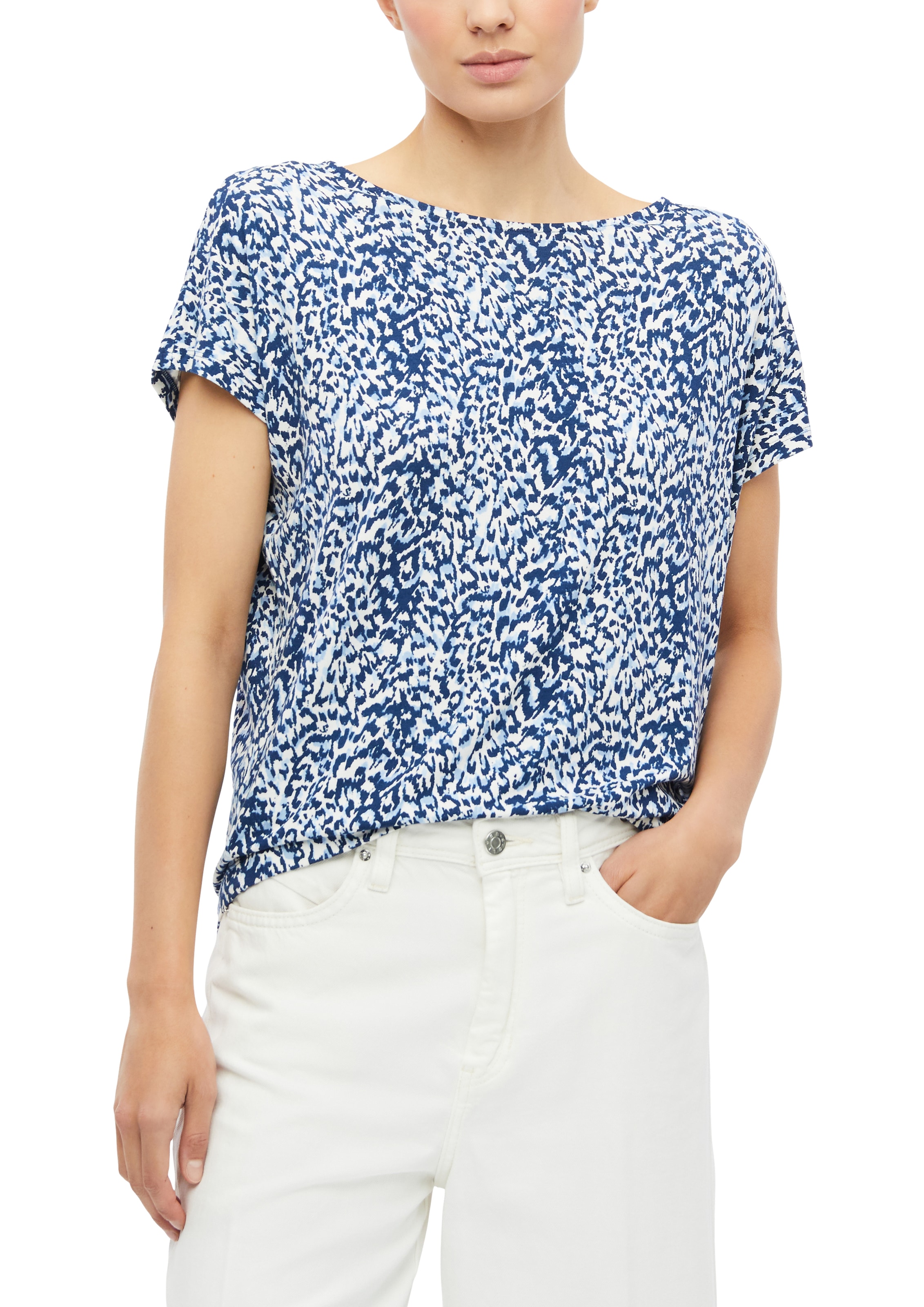 s.Oliver Sommershirt mit grafischem Muster aus Viskose/Stretch