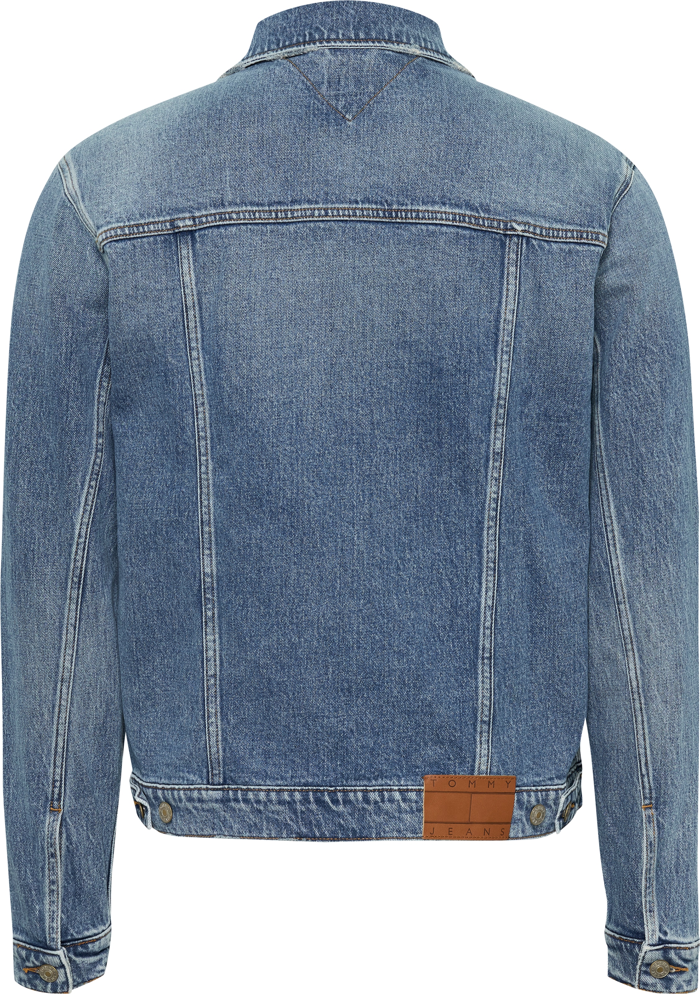 Tommy Jeans Jeansjacke »RYAN RGLR TRCKR JCKT AI6137«, in blauer Waschung