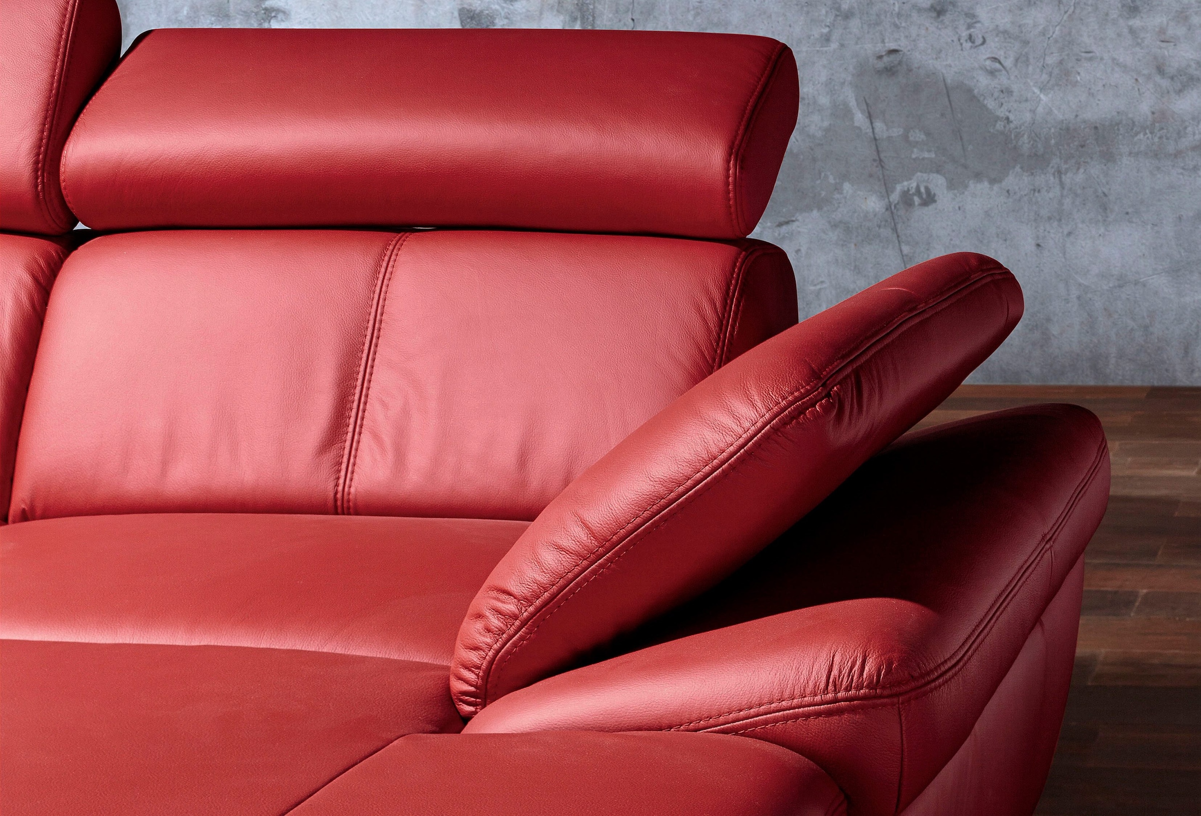 exxpo - sofa fashion Ecksofa »Salerno, klassisch modernes Funktionssofa, hoher Sitzkomfort, L-Form«, inkl. Kopf- und Armteilverstellung, wahlweise mit Bettfunktion