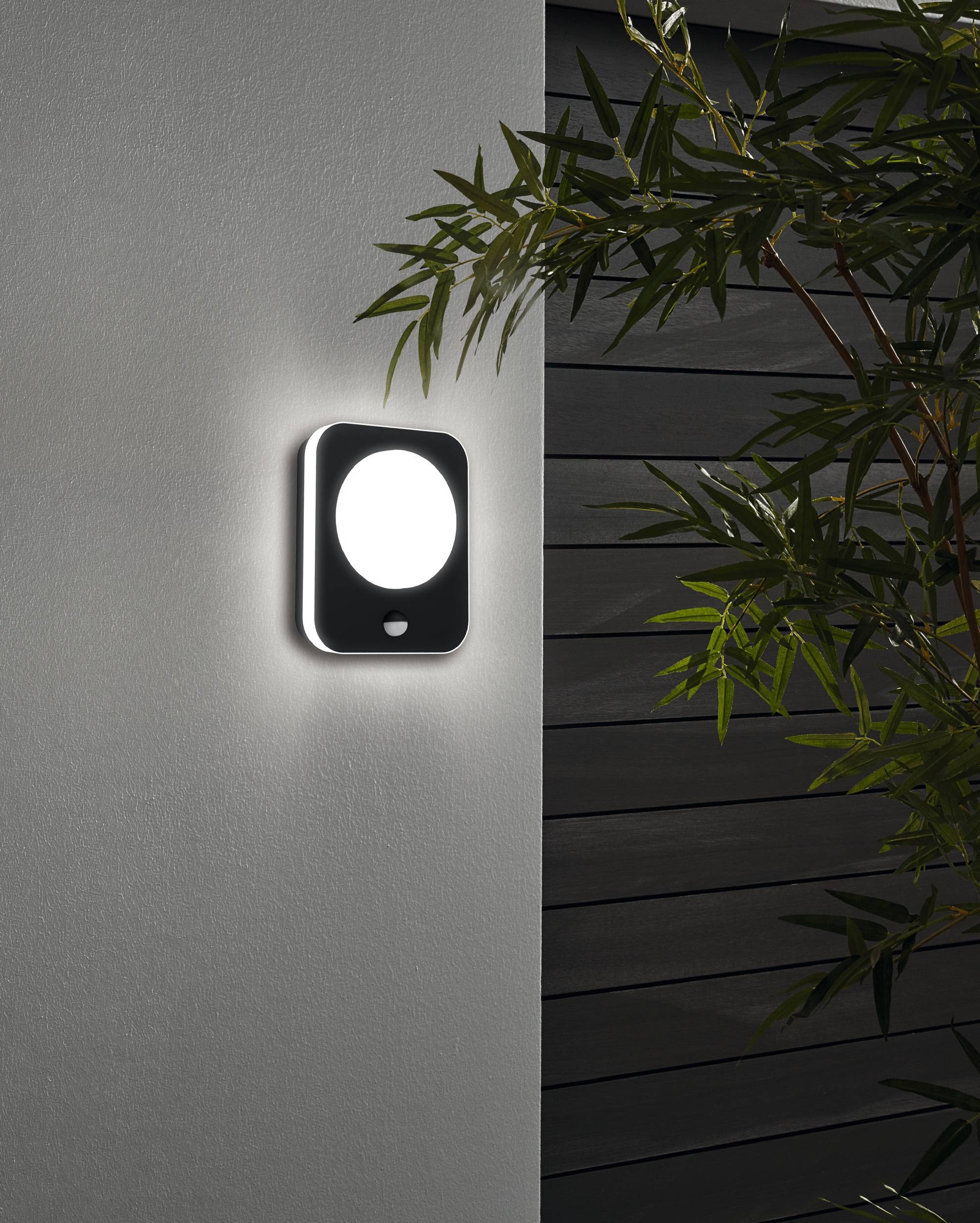 EGLO Wandleuchte »Madriz Außen Wandlampe, Außenleuchte, Aluguss und Kunststoff, IP44« LED-Modul 1 Stk. Warmweiß Wand-/Deckenleuchte - L23 x H19 x AL5 cm - schwarz - 2X3,6W inkl.