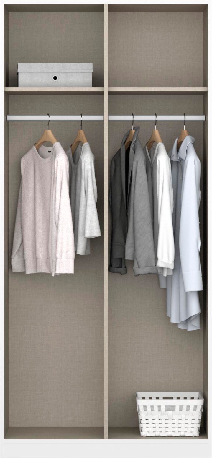 Thumbnail - rauch Drehtürenschrank "Kleiderschrank Schrank Garderobe Wäscheschrank Ankleide NIDDA" Breiten 47/91 cm, mit griffloser ...