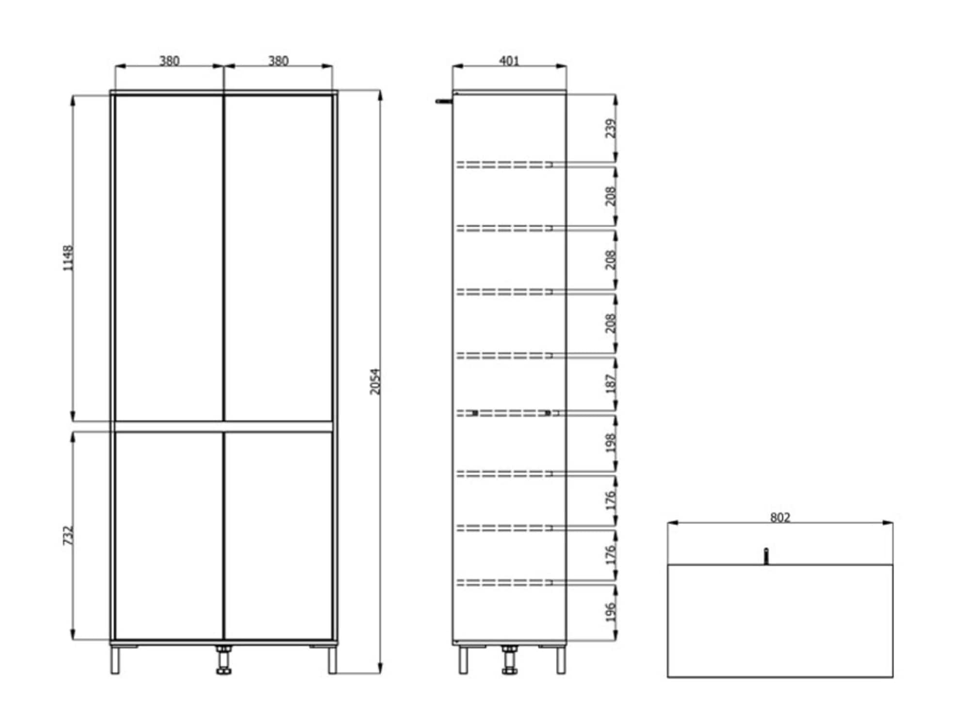 Home affaire Schuhschrank »Flannan, Schuhregal, Schuhkommode, Gesamthöhe 205,5 cm« acht Regale und eine Schublade, Gesamtbreite 80 cm