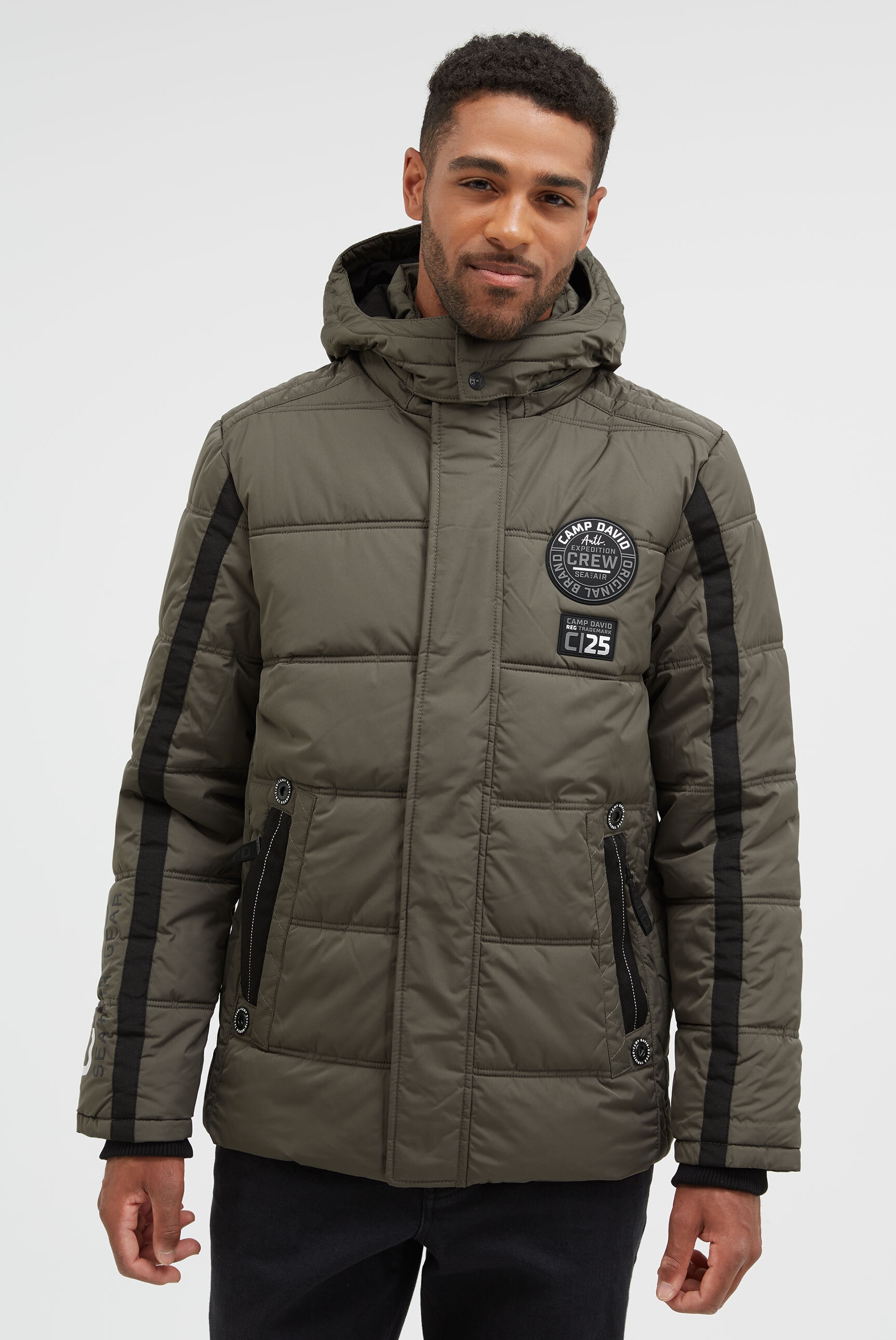 CAMP DAVID Winterjacke mit Kapuze mit Innentaschen günstig online kaufen