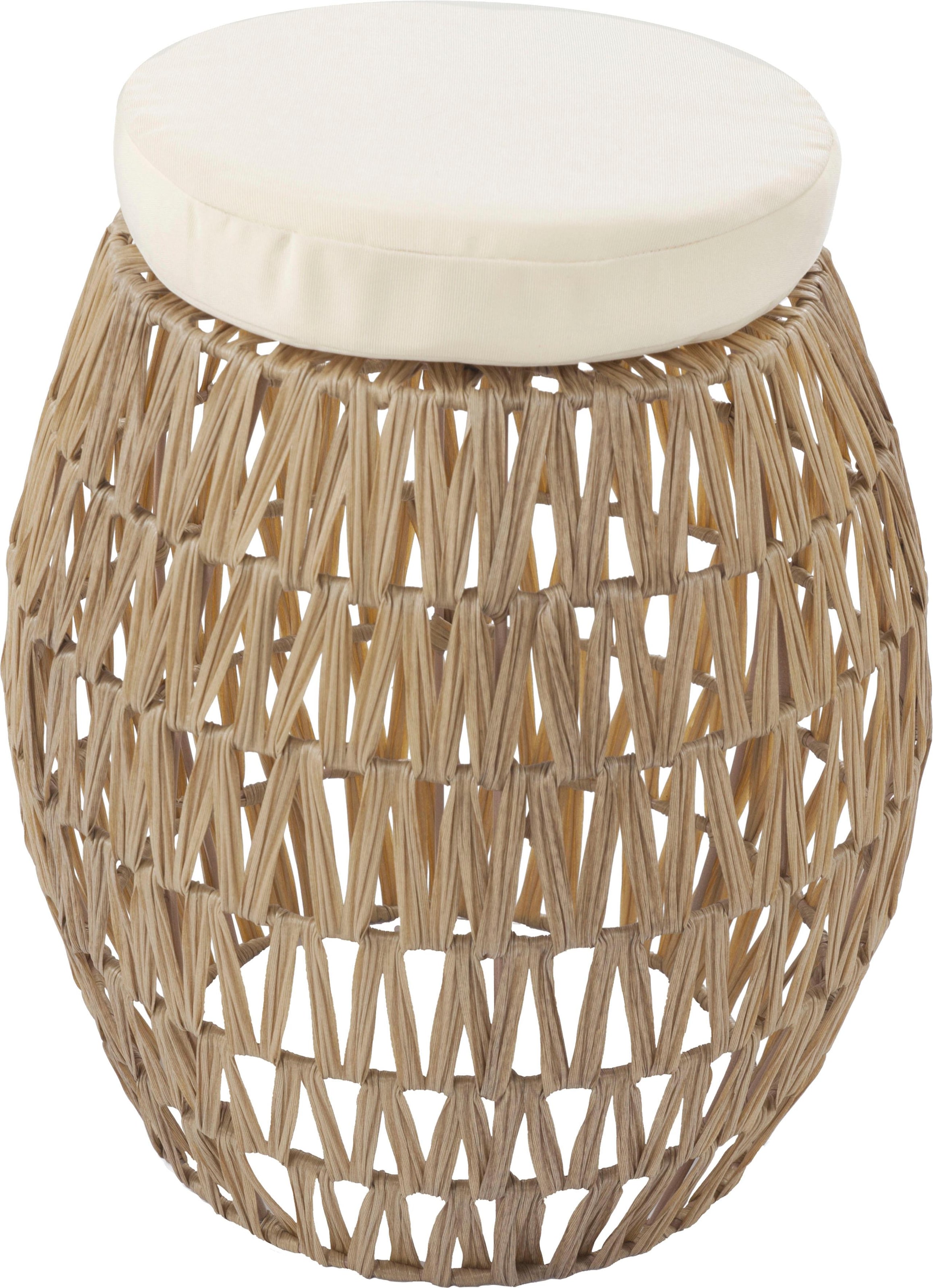 Kayoom Rattanstuhl "Stuhl / Hocker Alba Hellbraun, 2er-Set Rattan-Hocker, B günstig online kaufen