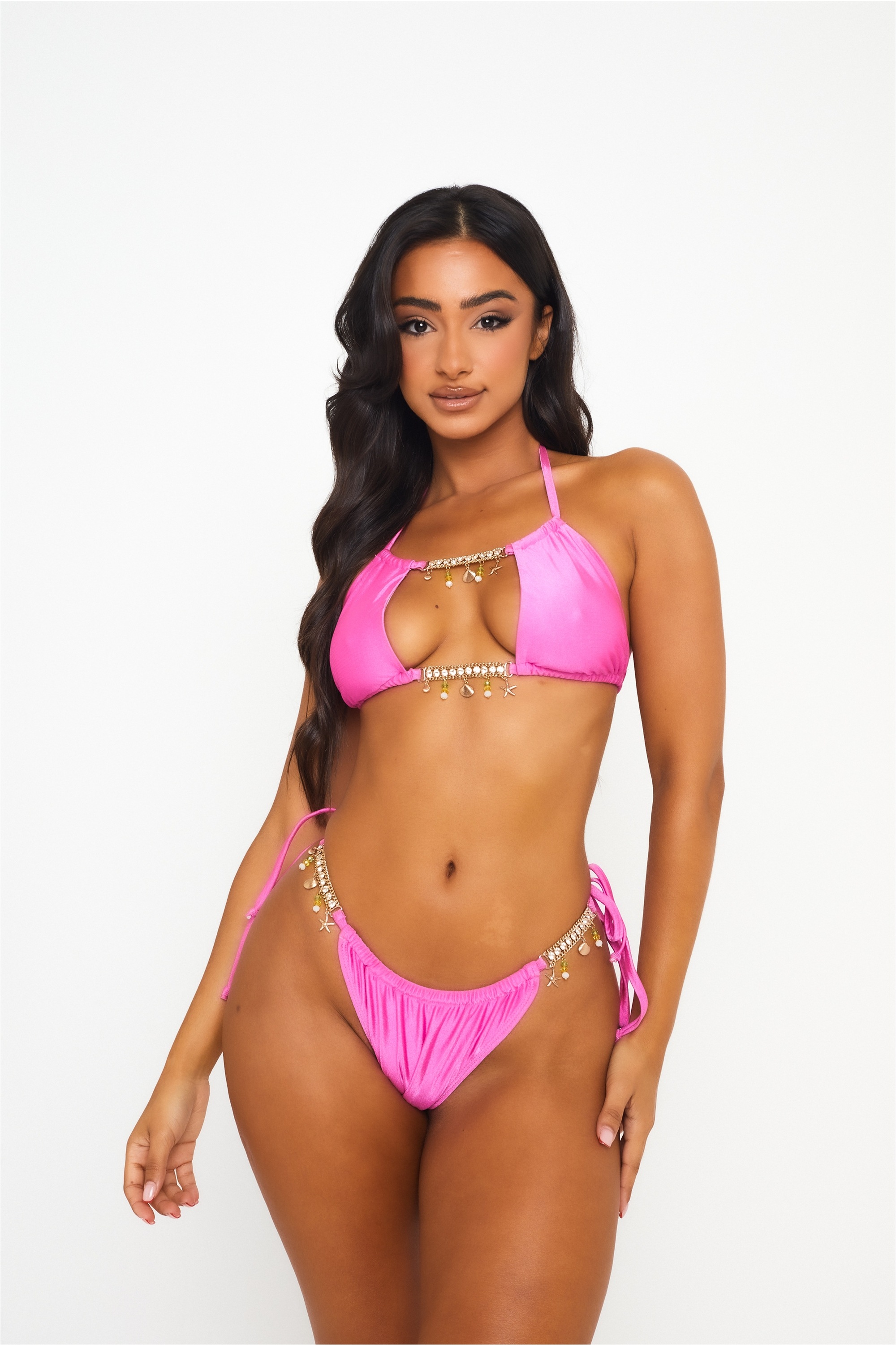 Moda Minx Bikini-Hose "Seychellen Seestern" Panty, 1 Stk. mit seitlicher Bindung und funkelnden Anhängern