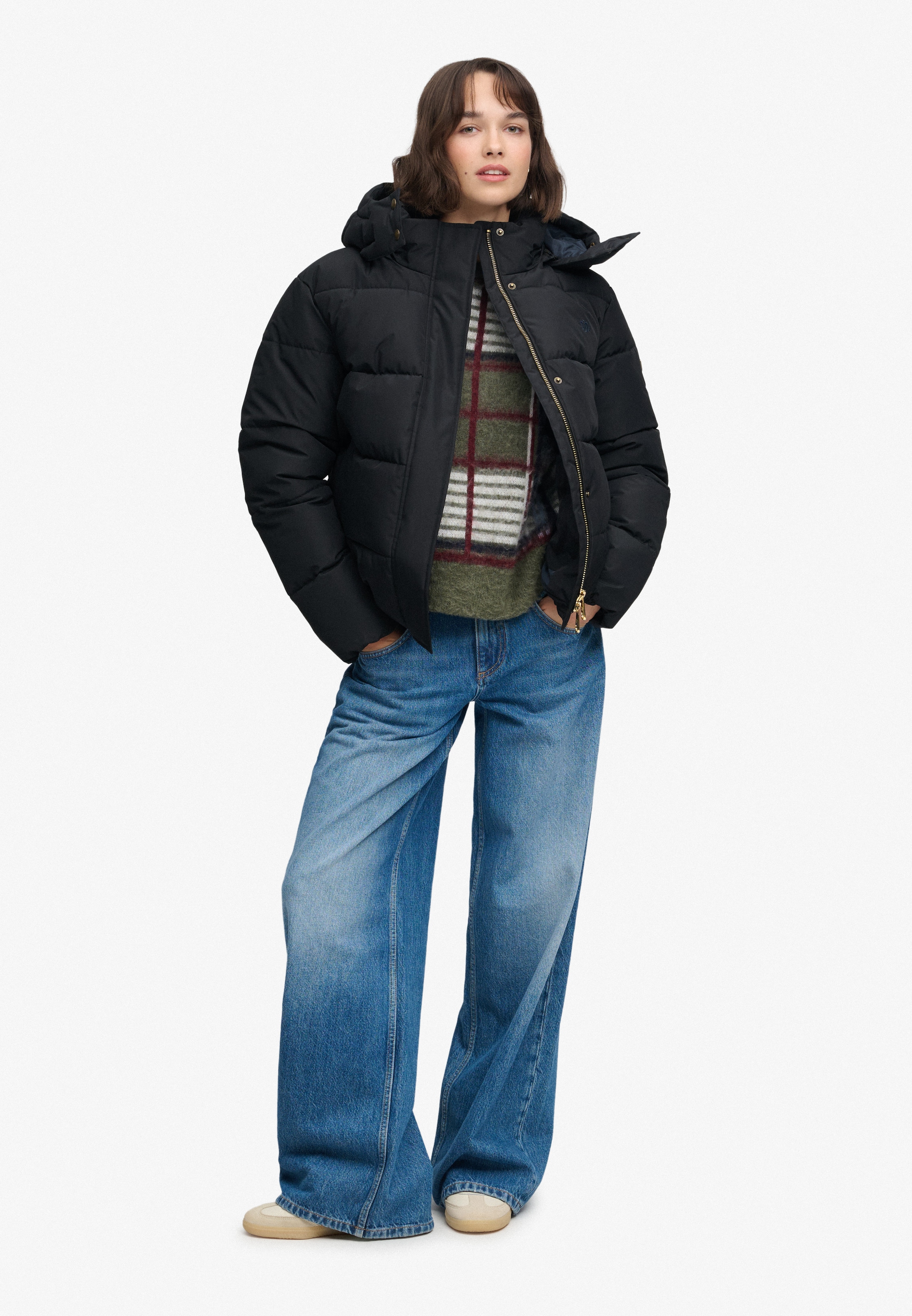 Superdry Steppjacke »PREMIUM HOOD PUFFER JKT« mit Kapuze Kunstfaser, relaxed fit