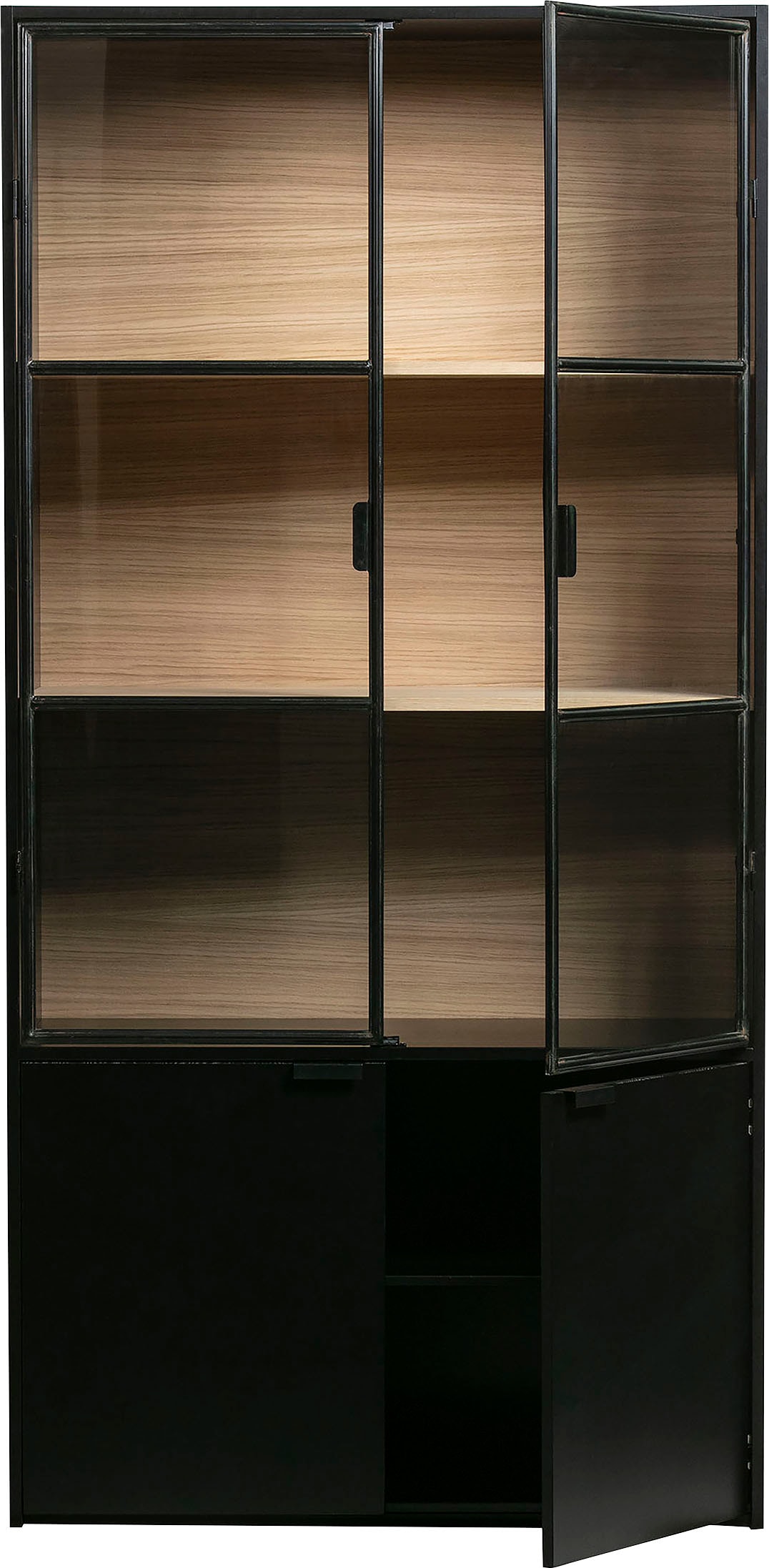 WOOOD Vitrine »Silas«, mit Metalltüren, H 200 cm x B 100 cm