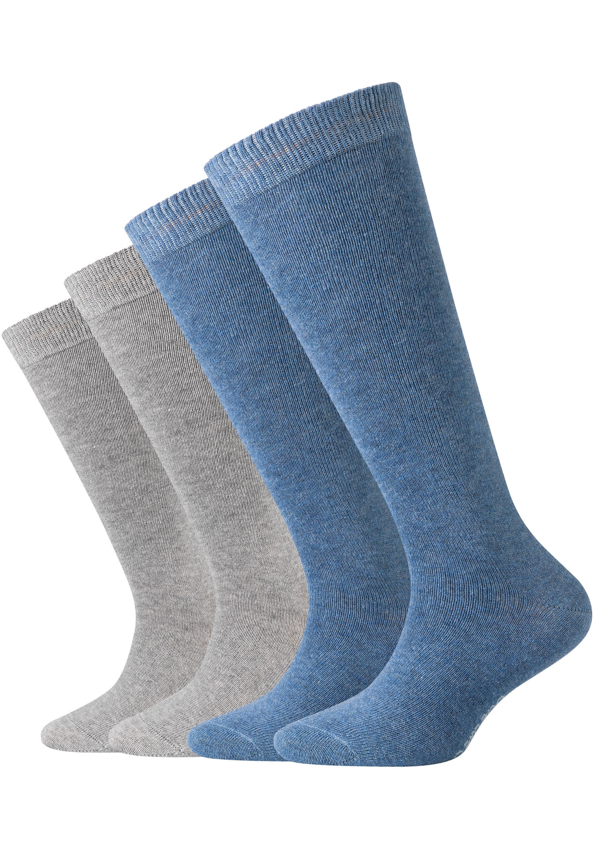 CAMANO Mädchen Kniestrümpfe "ca-soft", Gr. 39, blau, Baumwollmischung, melange, meliert, Socken, mit hohem Baumwollanteil