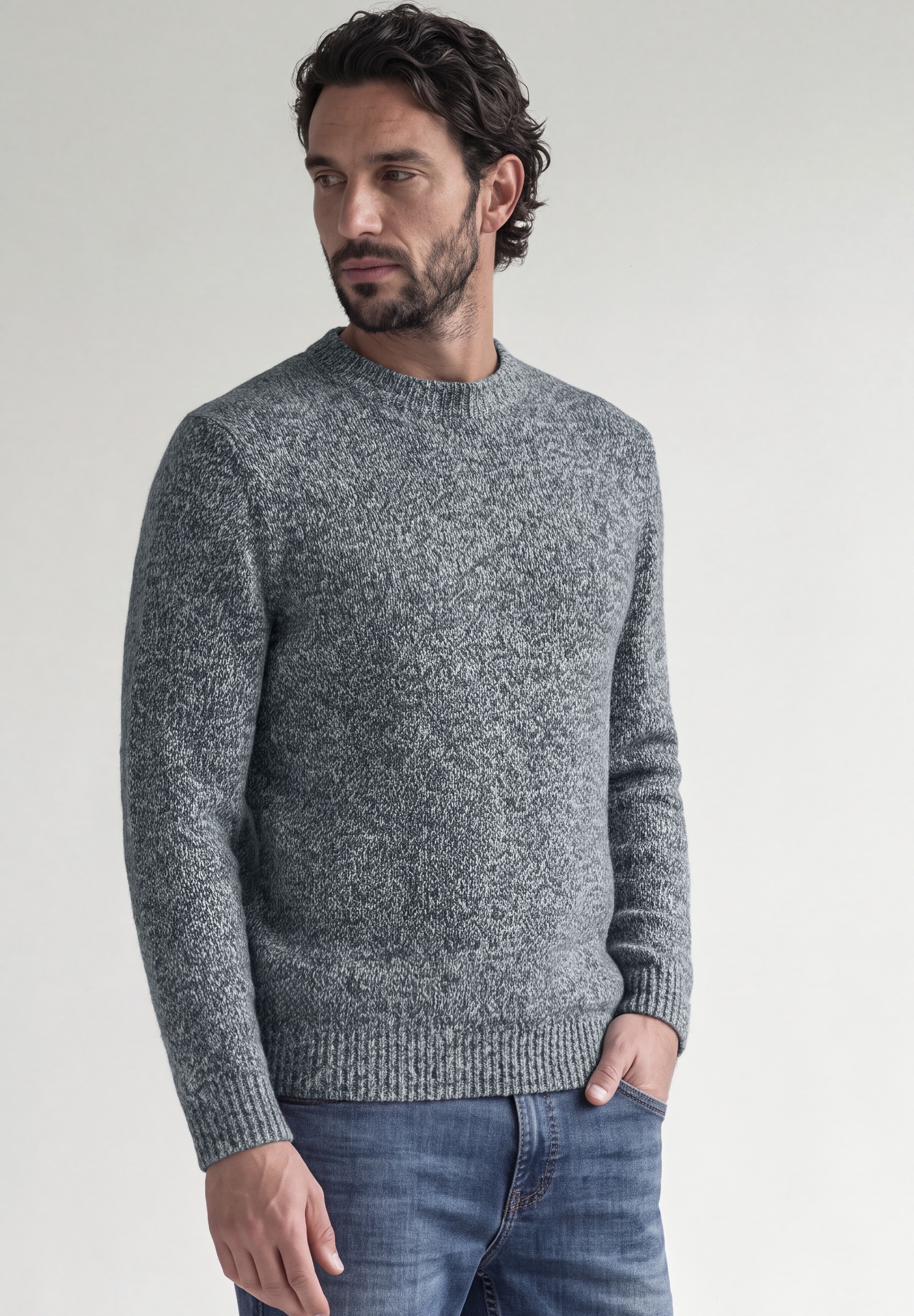 STREET ONE MEN Strickpullover aus softem Materialmix