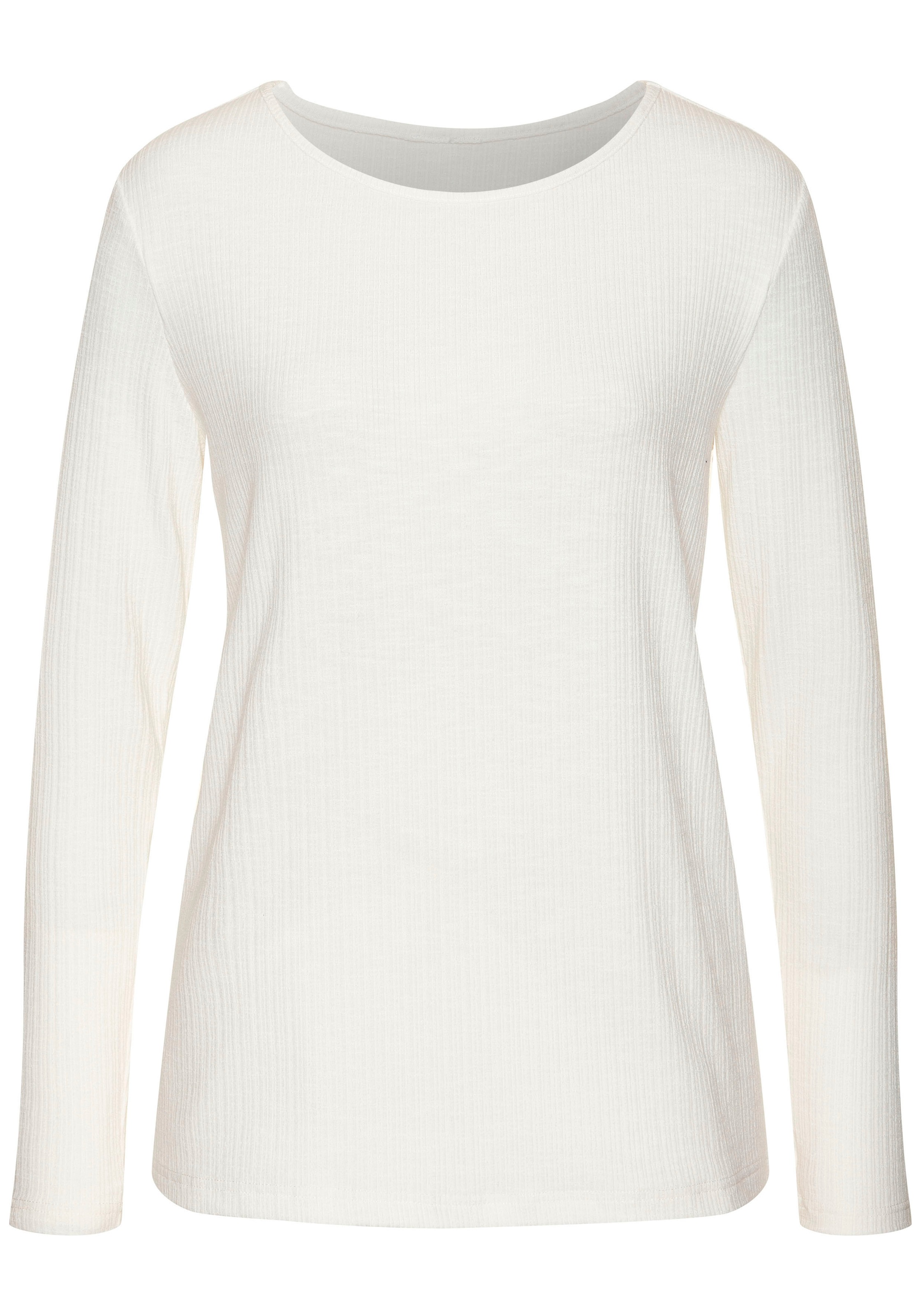 Vivance Langarmshirt "mit modischer Rippstruktur", aus weichfließender Qual günstig online kaufen