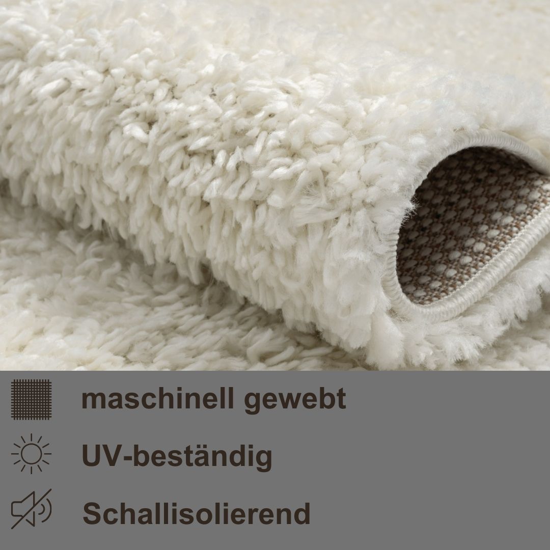 Thumbnail - Myflair Möbel & Accessoires Hochflor-Teppich "My Shaggy", rund, 37 mm Höhe, Shaggy, Uni Farben, leicht glänzend, Microfa...