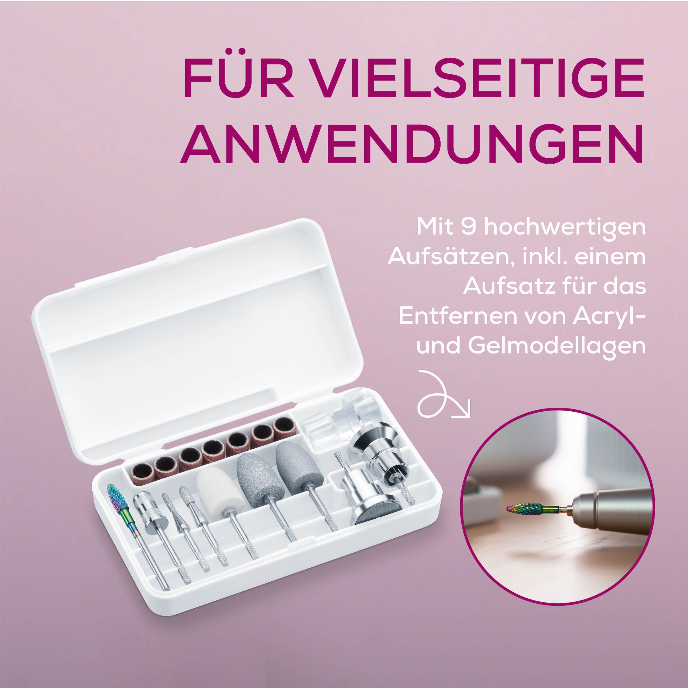 BEURER Maniküre-Pediküre-Set »MP 200, professionelle Maniküre-Pediküre-Station für zu Hause«, Mit Fräser, UV/LED-Lampe & Absaugung für Gel, Acryl