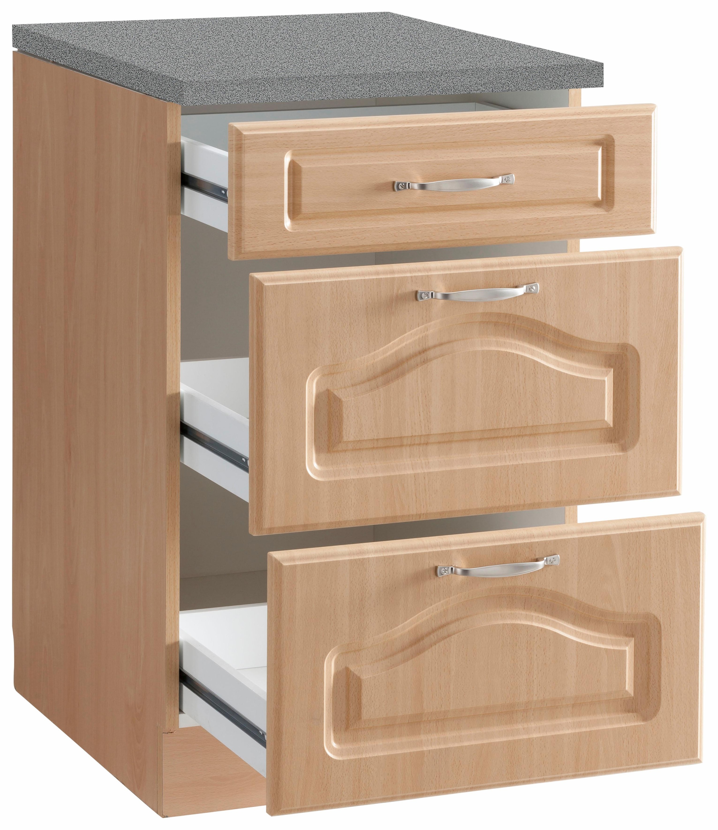 wiho Küchen Unterschrank »Linz«, 50 cm breit, mit 2 großen Auszügen, in Landhaus-Optik