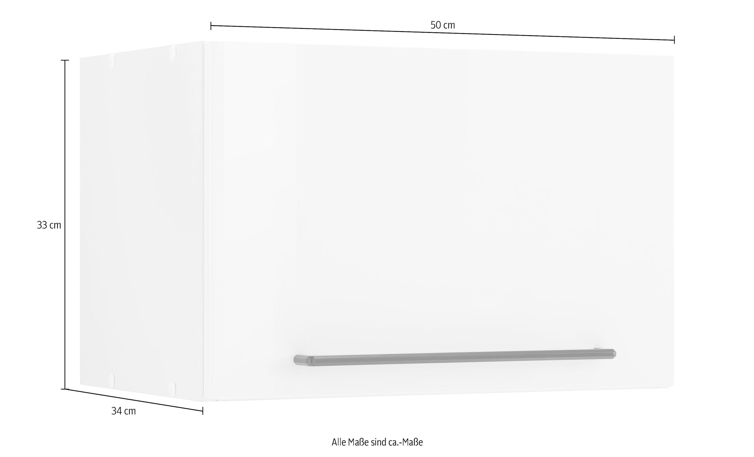 KOCHSTATION Klapphängeschrank »KS-Tulsa«, 50 cm breit, mit 1 Klappe, schwarzer Metallgriff, MDF Front