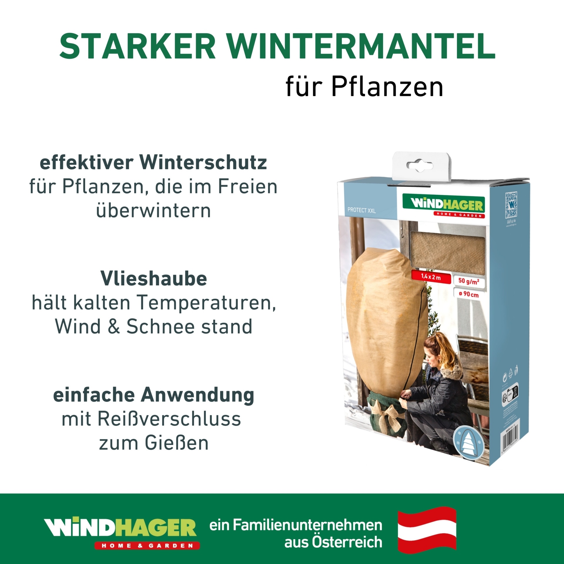 Windhager Winterschutzvlies »Protect XXL, Gartenvlies zum Abdecken von Pflanzen, beige« 1 Stk. tlg. Frostschutzvlies mit Kordelstopper und Reißverschluss, 1,4 x 2 m