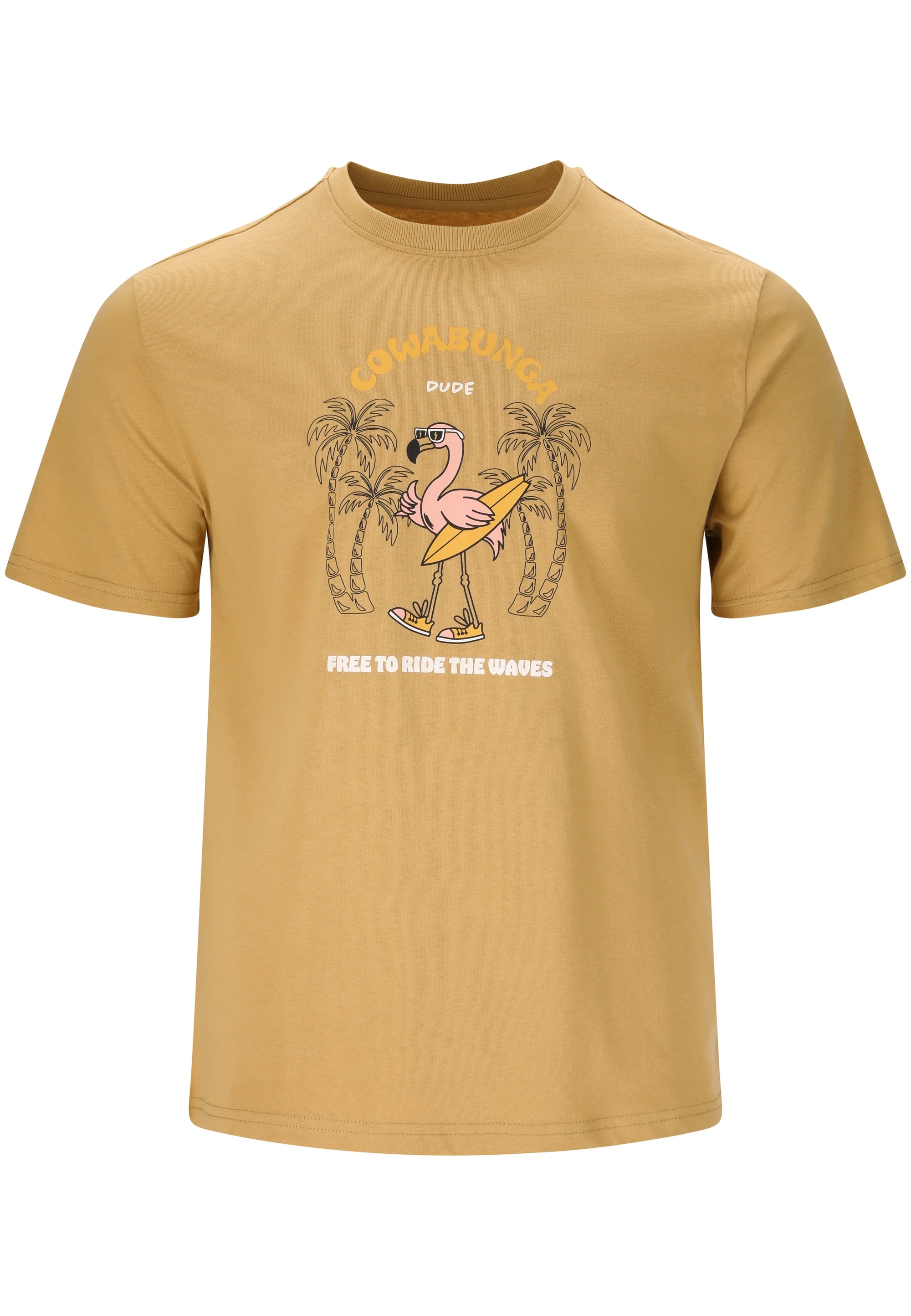 CRUZ T-Shirt »Ankara« aus reiner Baumwolle mit Feel-Good-Print