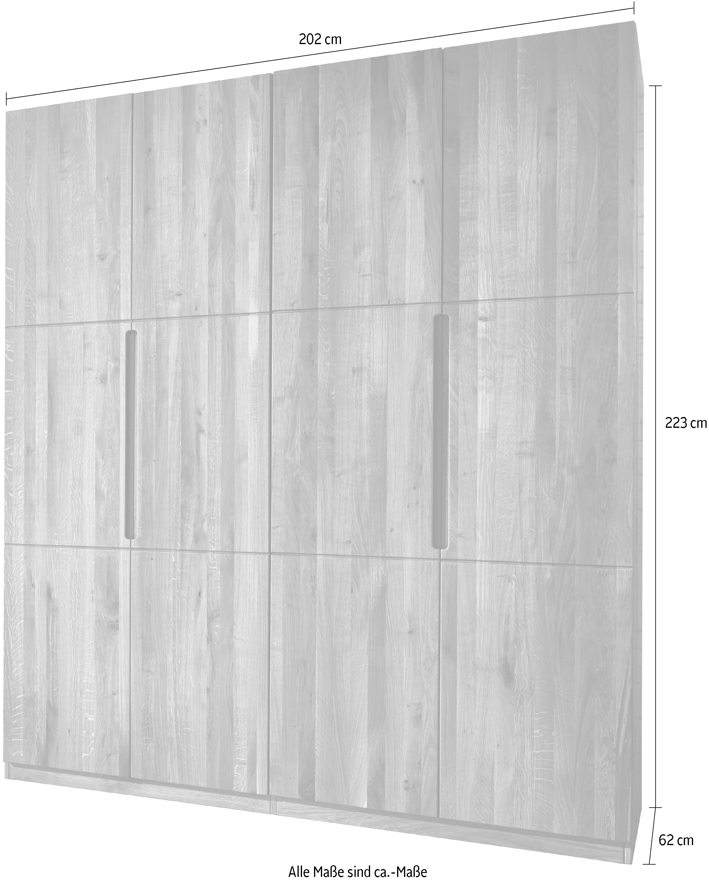 Home affaire Kleiderschrank »Azelie, aus Wildeiche«, Massivholz-Kleiderschrank, im 50 cm Raster planbar