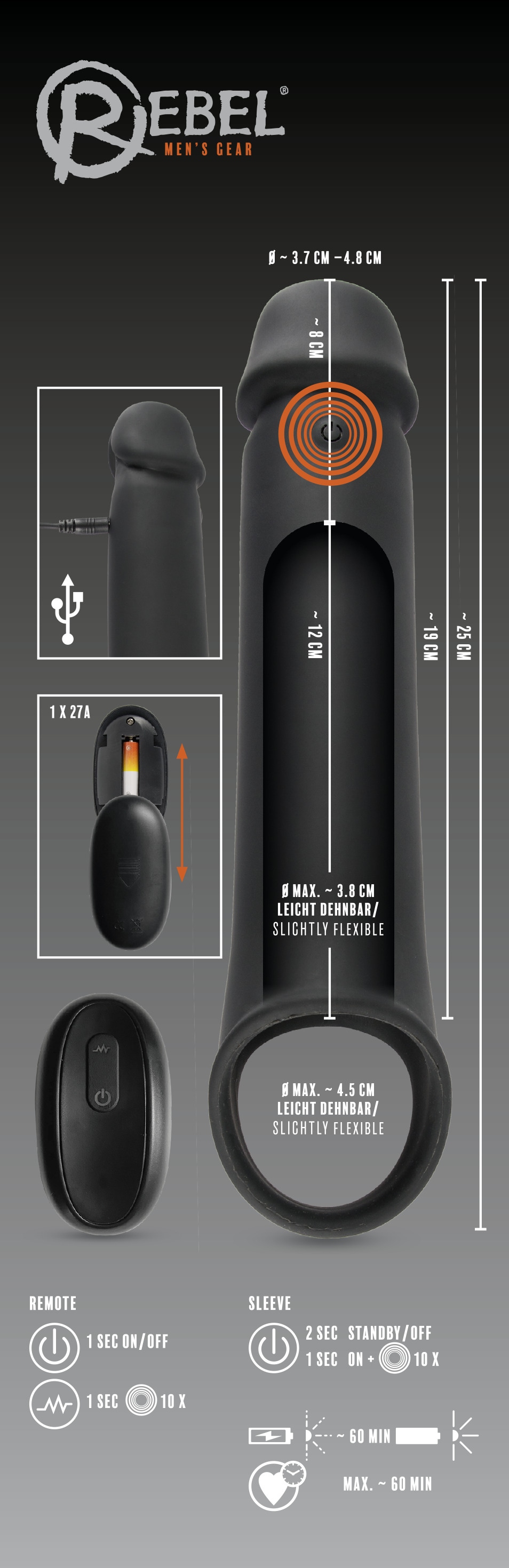 REBEL Penishülle »Penishülle Remote Controlled Penis Extension«
