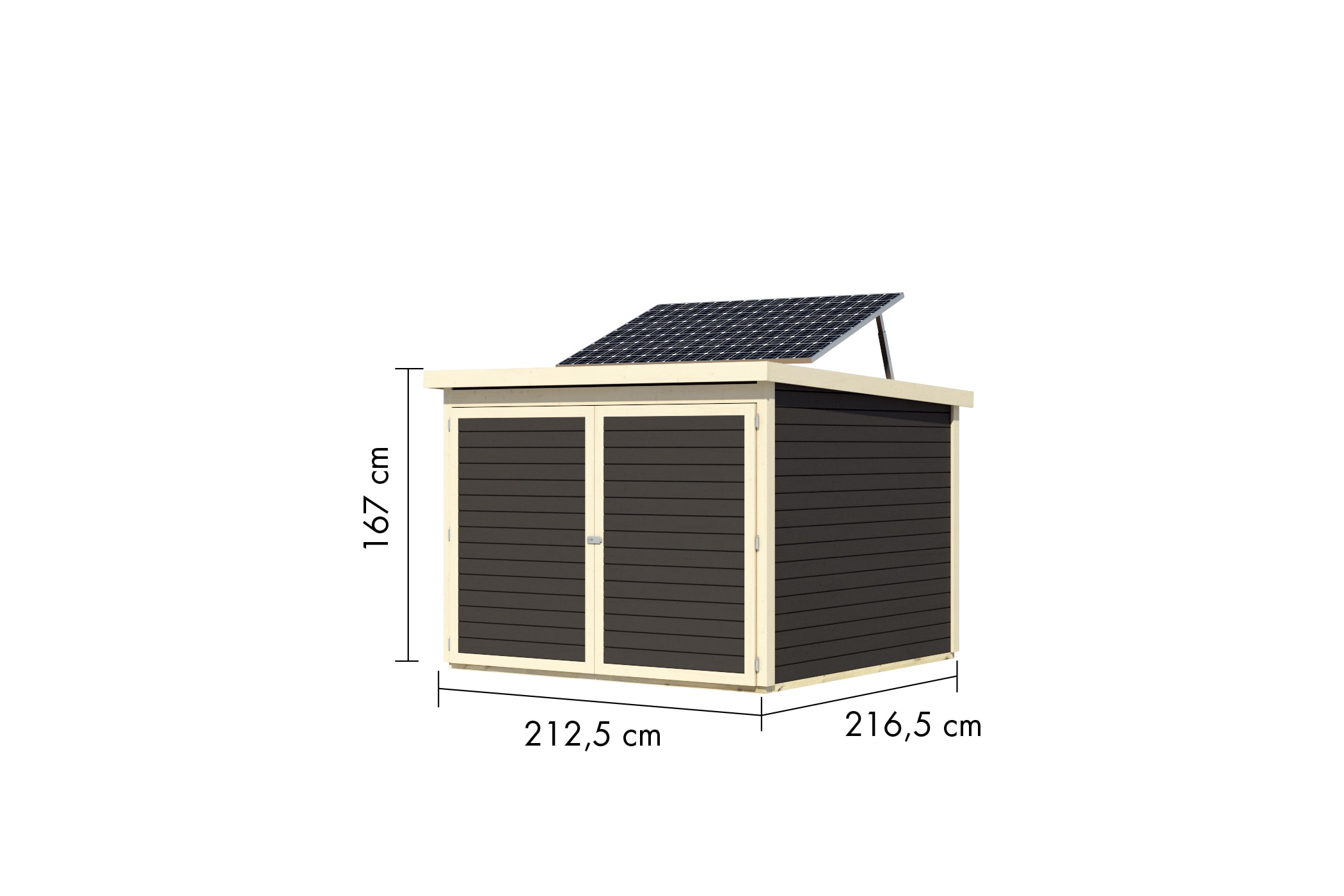 Karibu Fahrradbox »Fahrradgarage 4 Solar«, in verschiedenen Farben, mit Solarkit, BxTxH: 212,5x216,5x167 cm