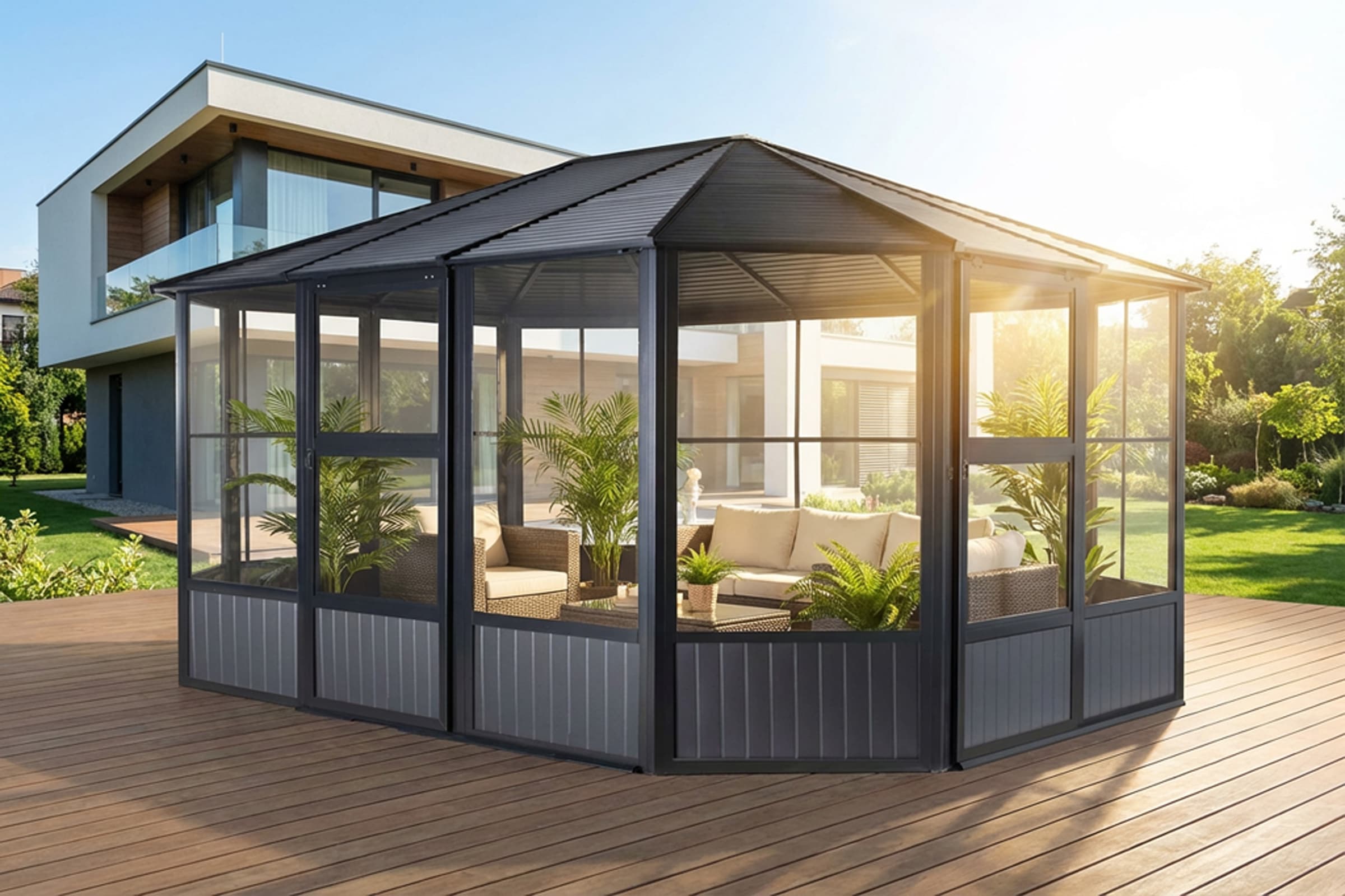 Sojag Pavillon "Charleston 12x15" Wintergarten, BxT: 489x384 cm günstig online kaufen