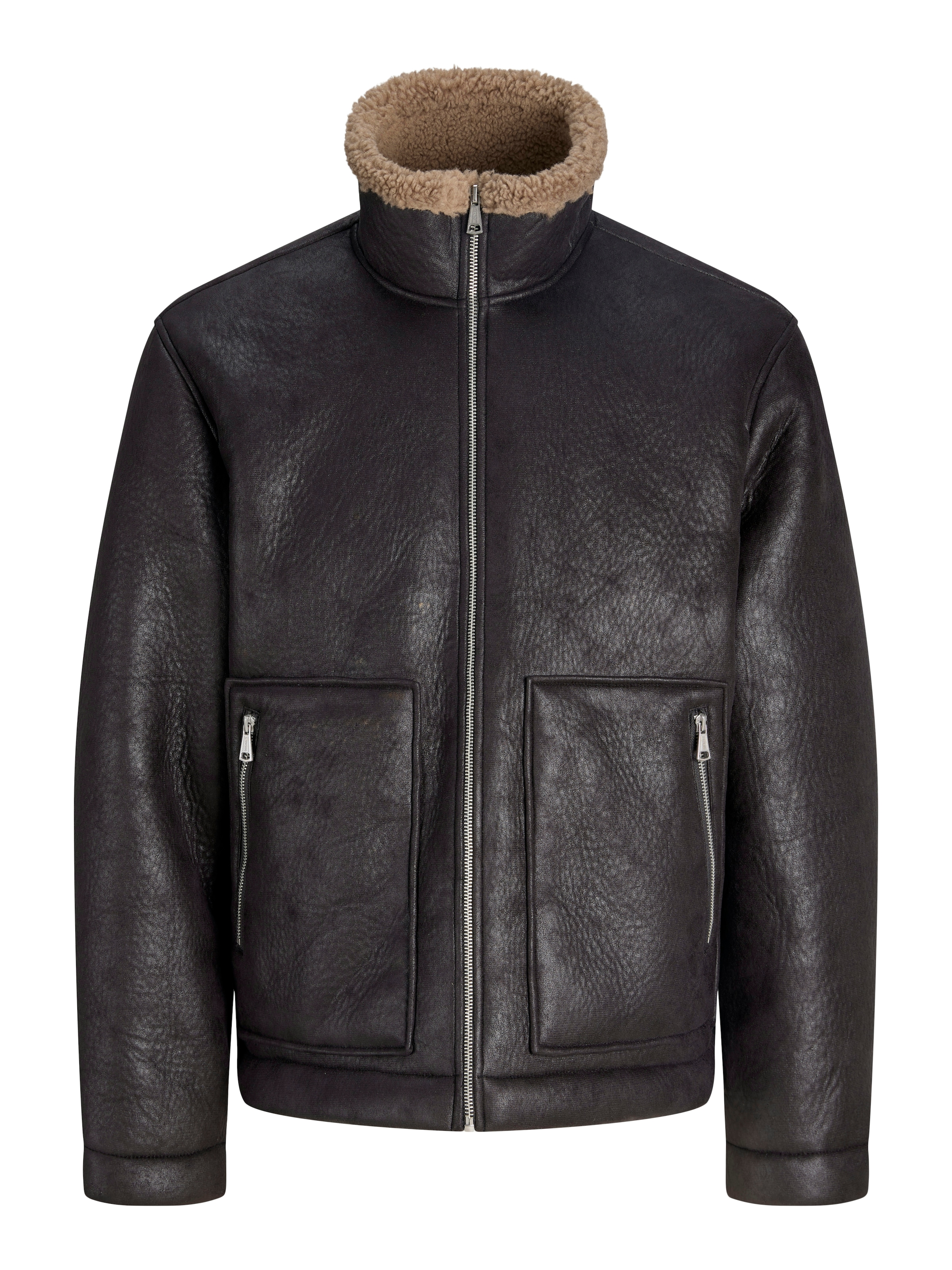 Jack & Jones Pilotenjacke »JORSALAMANCO FLIGHT JACKET SN« Polyester, Innenkragen mit Teddy Material