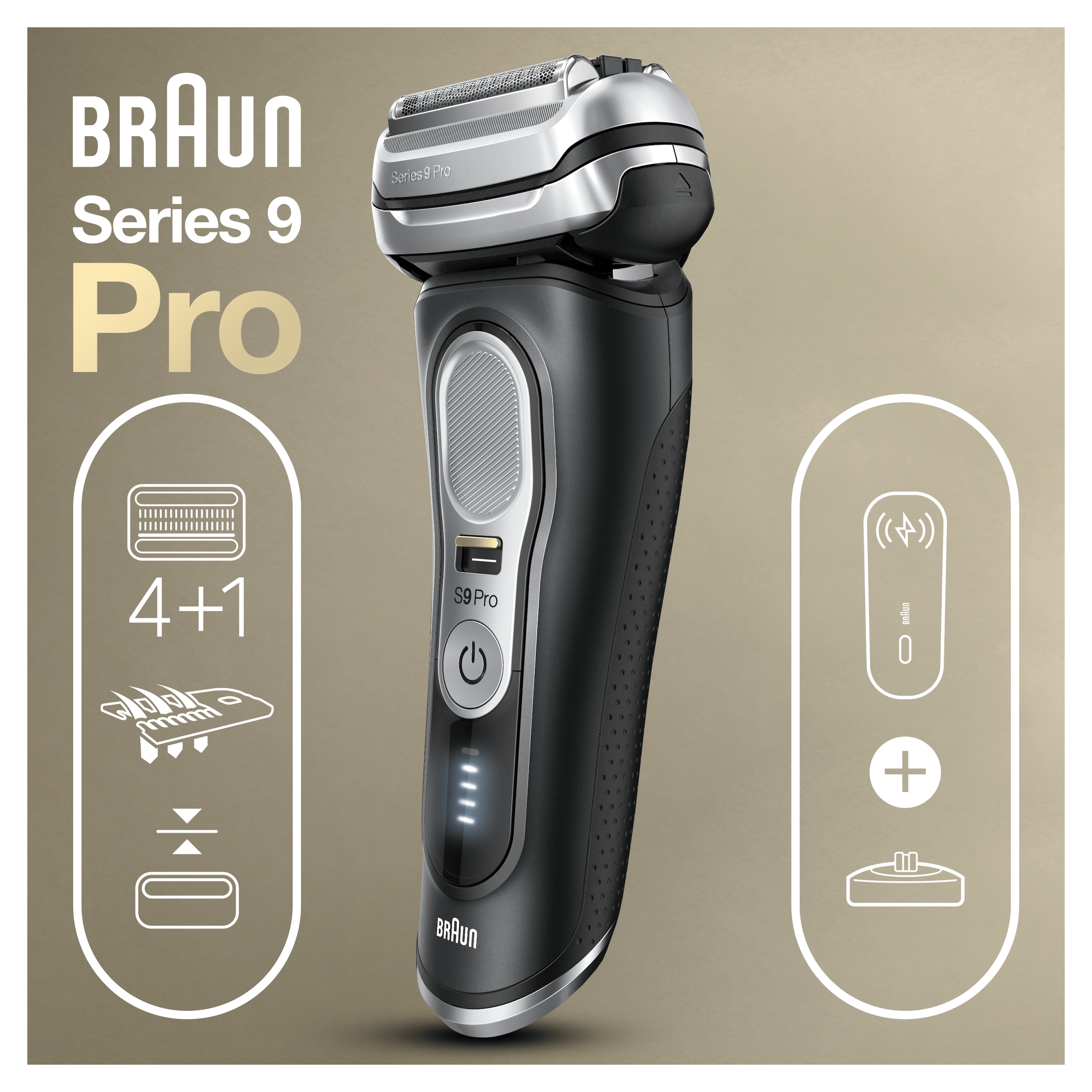 Braun Elektrorasierer »Series 9 Pro- 9420s«, 1 St. Aufsätze, Scherkopf mit ProLift Trimmer, PowerCase mit 60 Min. Laufzeit, Wet&Dry