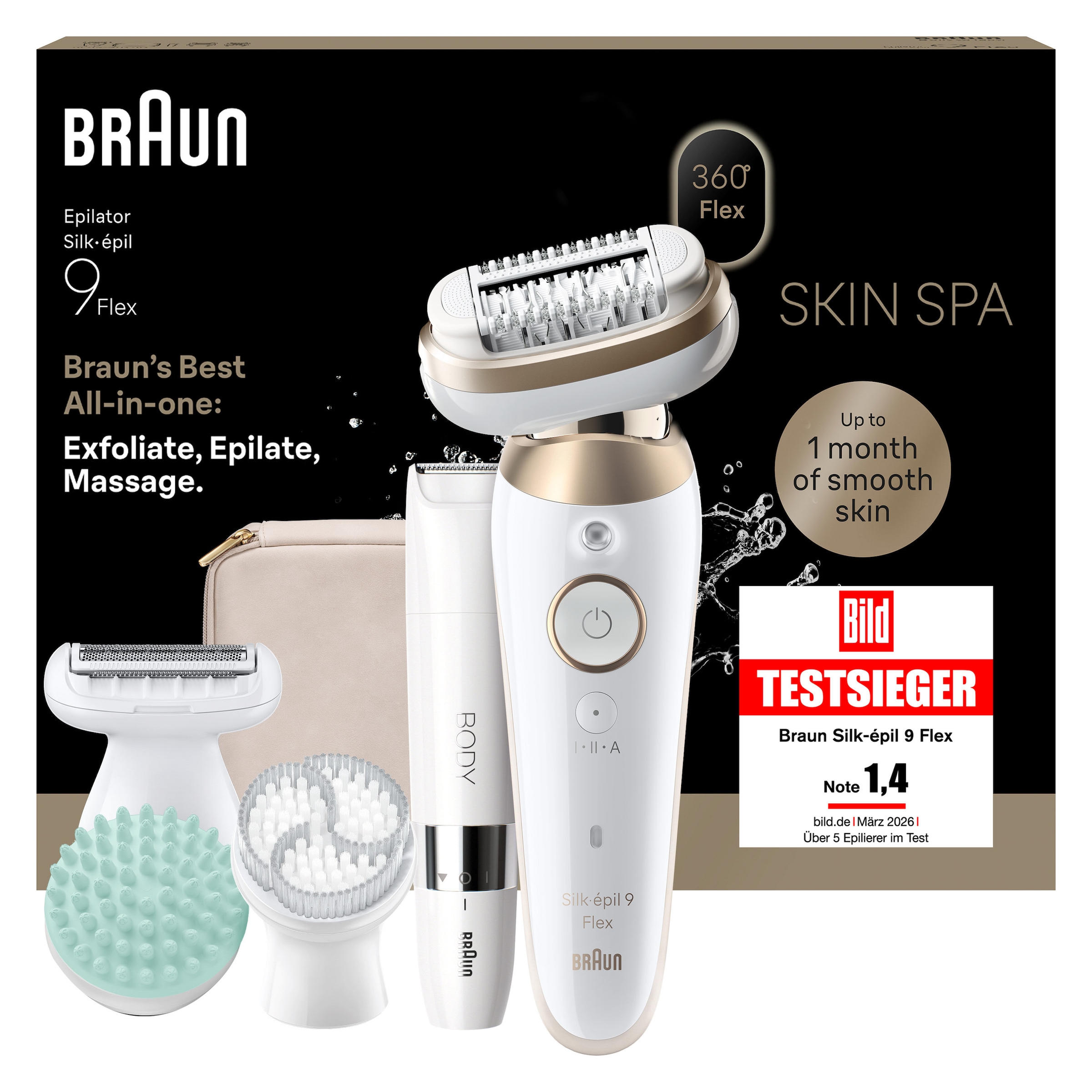 Braun Epilierer »Silk-épil Flex SkinSpa 9 SES9-481 3D (Modell 2026) 9-681 (Modell 2025)« All-In-One Set, FaceSpa-Epilierer & Mini-Rasierer für das Gesicht