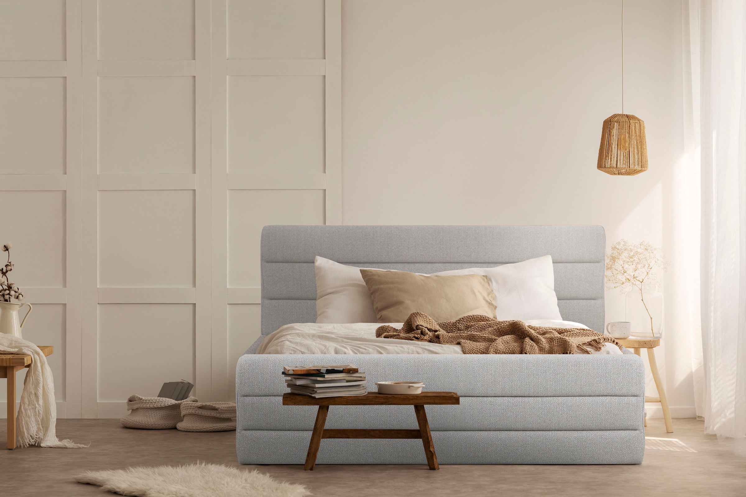 Home affaire Polsterbett "Merrit" Quernaht im Kopf- und Fußteil, in 5 Breit günstig online kaufen