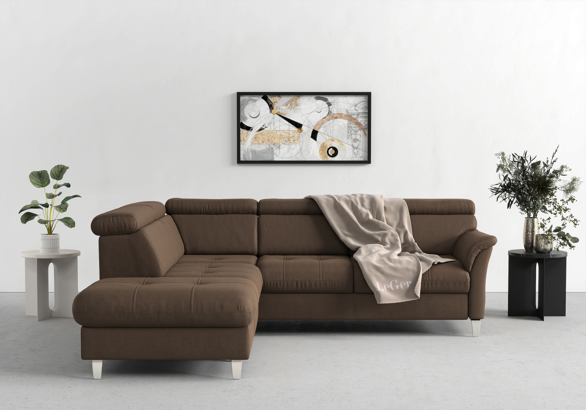 sit&more Ecksofa "Marano L-Form" inklusive Kopfteilverstellung, optional Schlaffunktion & Bettkasten