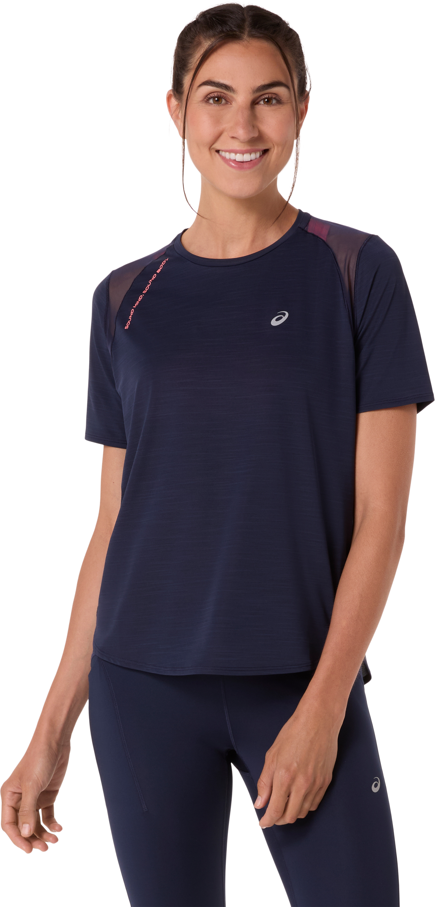 Laufshirt ASICS "ROAD SS TOP", Damen, Gr. S, midnight, Obermaterial: 94% Polyester, 6% Elasthan, Shirts Laufshirt