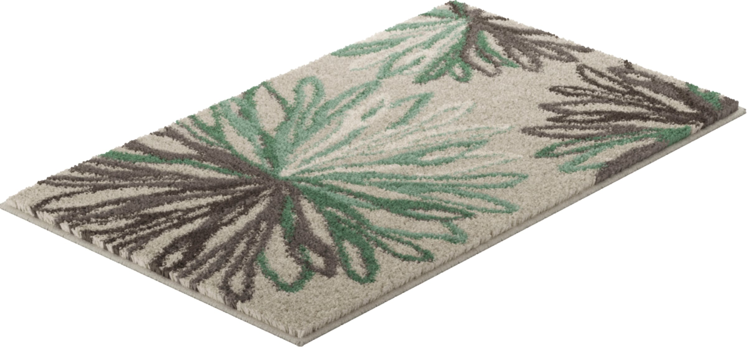 Badematte GRUND, H:20mm, grün, Polyacryl, Badematten, "Art", florales Muster, elegante Badematte