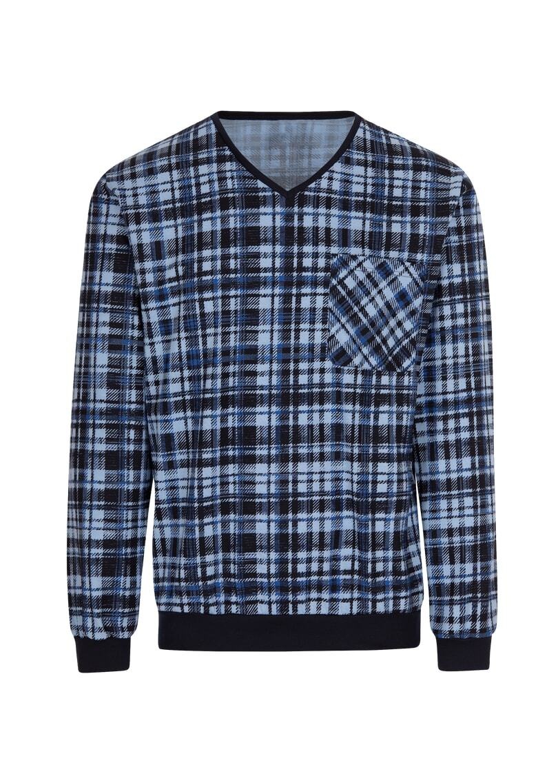 Trigema Schlafanzug »TRIGEMA Langarm Schlafshirt mit Karo-Muster«