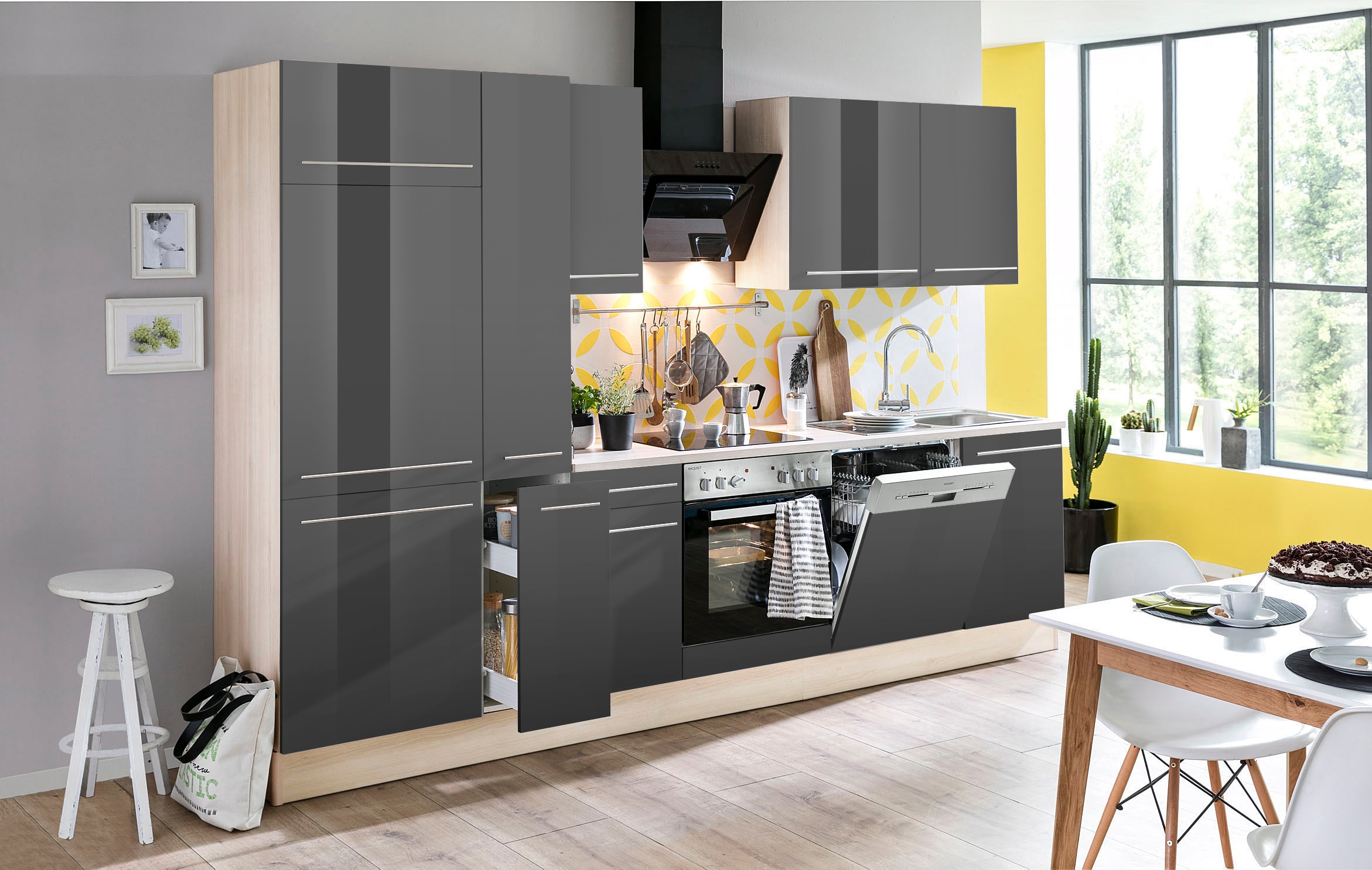 OPTIFIT Küchenzeile »Bern«, Breite 300 wahlweise BAUR | cm, Füße höhenverstellbare E-Geräten, mit