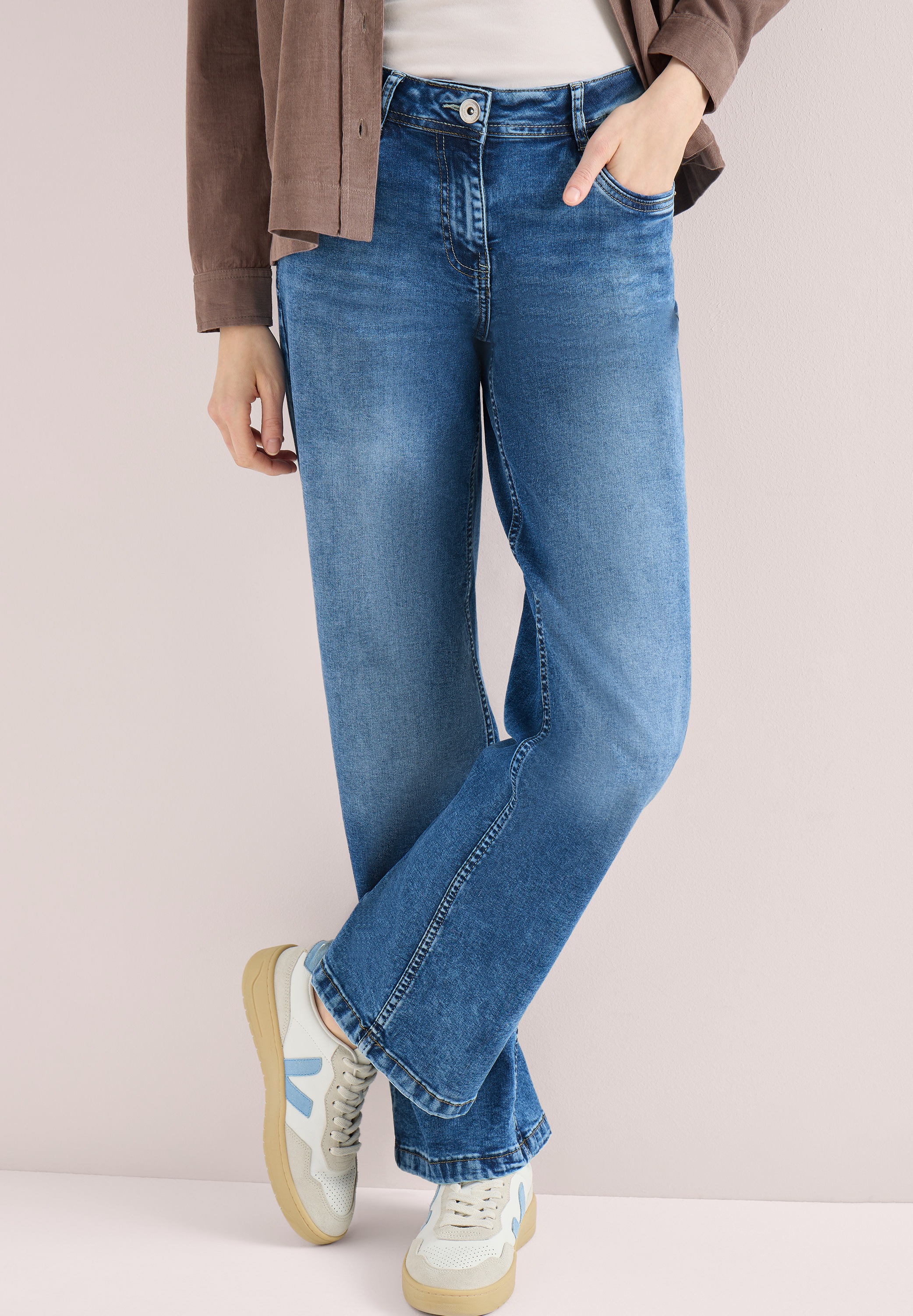 Loose-fit-Jeans CECIL, Damen, Gr. 30, Länge 32, authentic used wash, Jeans, 78% Baumwolle, 20% Polyester, 2% Elasthan, unifarben, lang, Jeans, High Waist 2